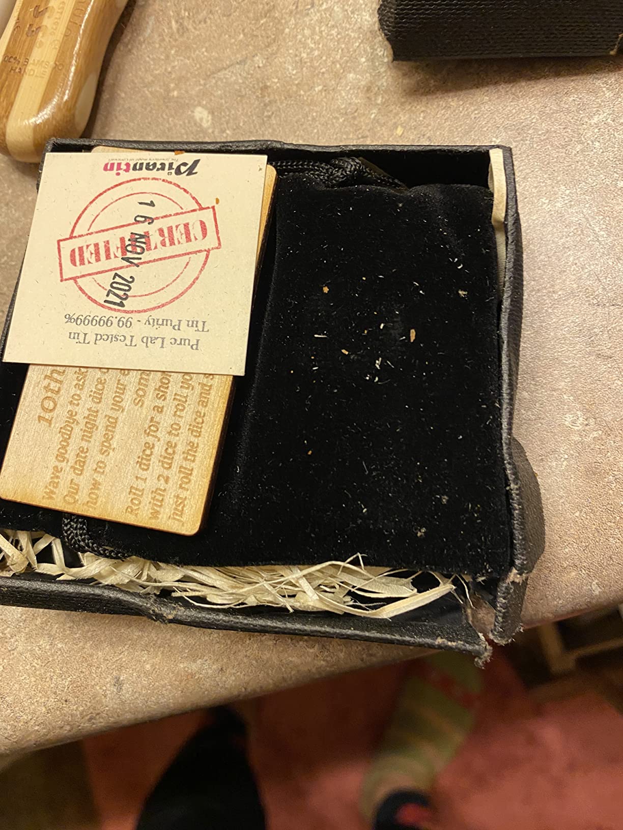 TIN Date Night Dice 10th Anniversary 100% Pure Tin - Create a Unique 10th Anniversary Date Night customer photo 2