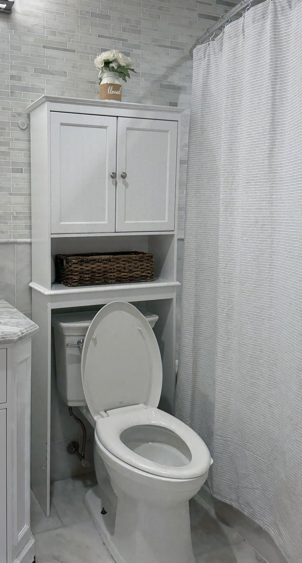 Spirich Over The Toilet Storage Cabinet with Doors, Bathroom Organizer customer photo 2