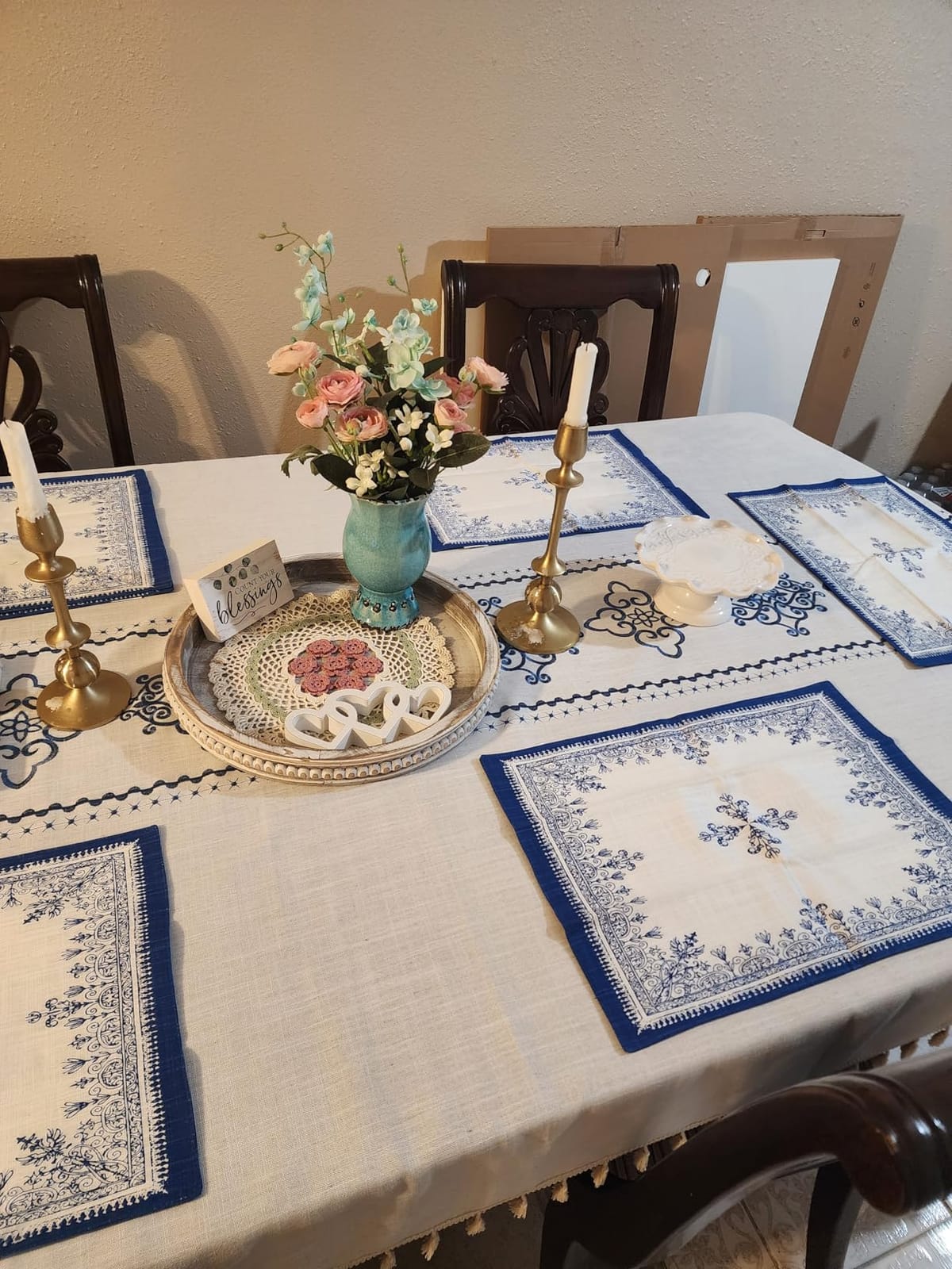 Ruvanti Placemats Set of 6, 100% Cotton Place Mats of 13