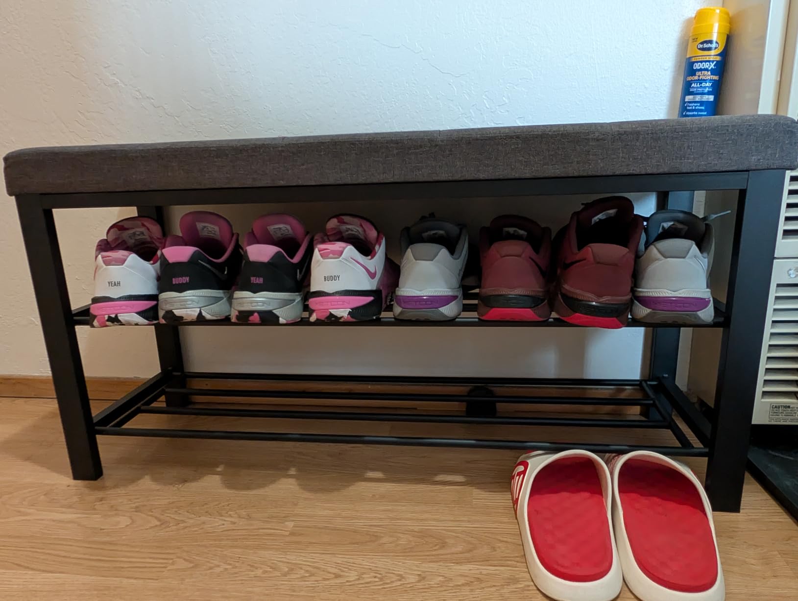 SONGMICS Shoe Bench, Storage Bench, Entryway Bench with Cushion customer photo 2