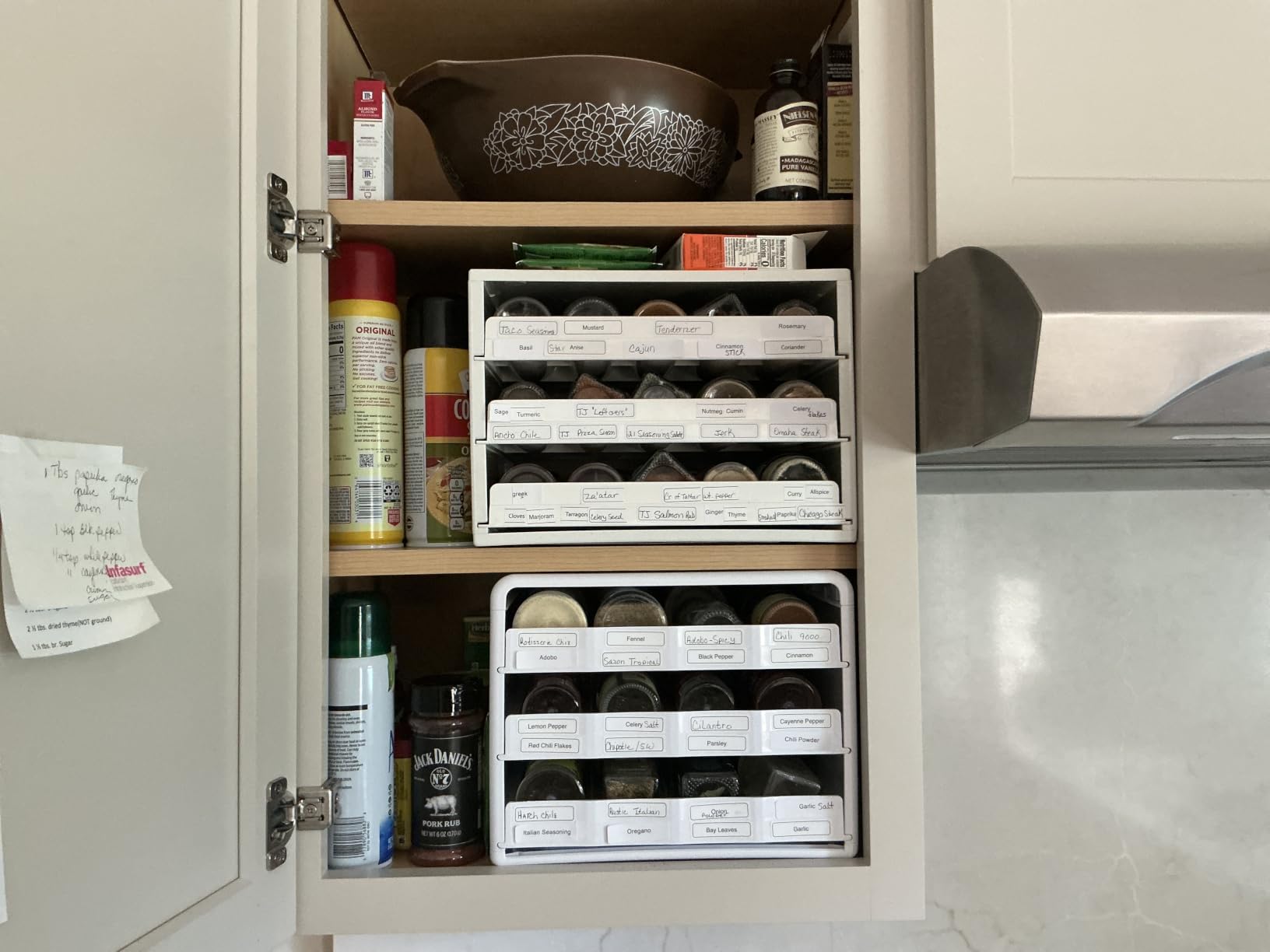 YouCopia SpiceStack® Adjustable Spice Rack Organizer, Pull-Down 24-Bottle Seasonings and Spices Holder for Kitchen Cabinet and Pantry Organization with 104 Included Labels customer photo 1