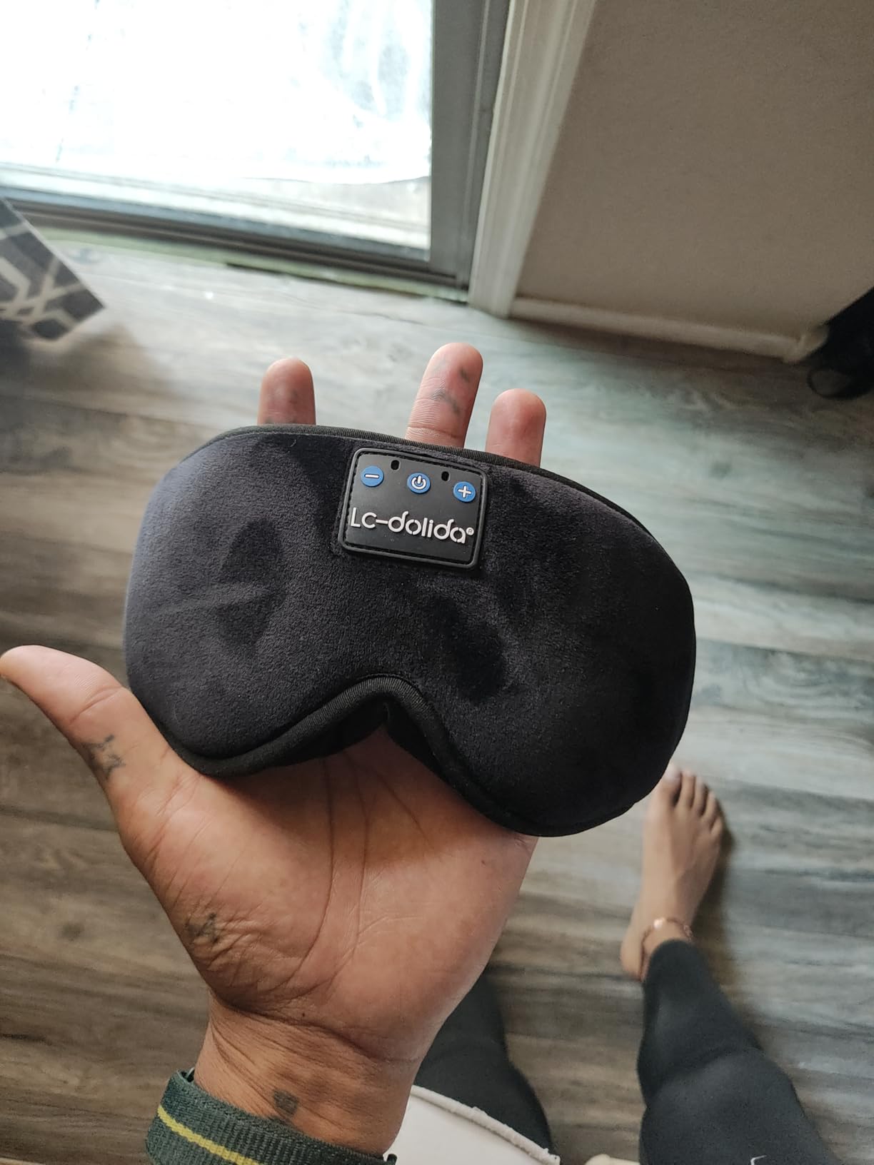 LC-dolida Sleep Headphones, 3D Sleep Mask Bluetooth Wireless Music Eye Mask, Sleeping Headphones for Side Sleepers Sleep Mask with Bluetooth Headphones Ultra-Thin Stereo Speakers Perfect for Sleeping customer photo 1