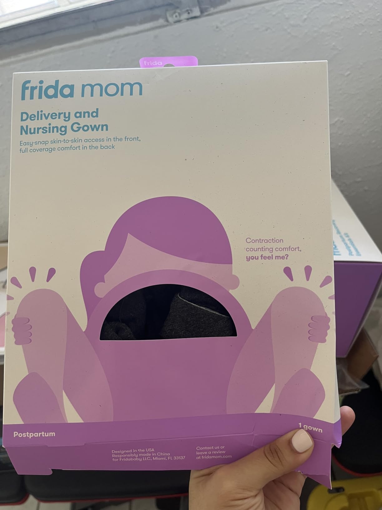 Frida Mom Labor and Delivery Gown for Hospital, Easy-Snap, Tagless Gown customer photo 1
