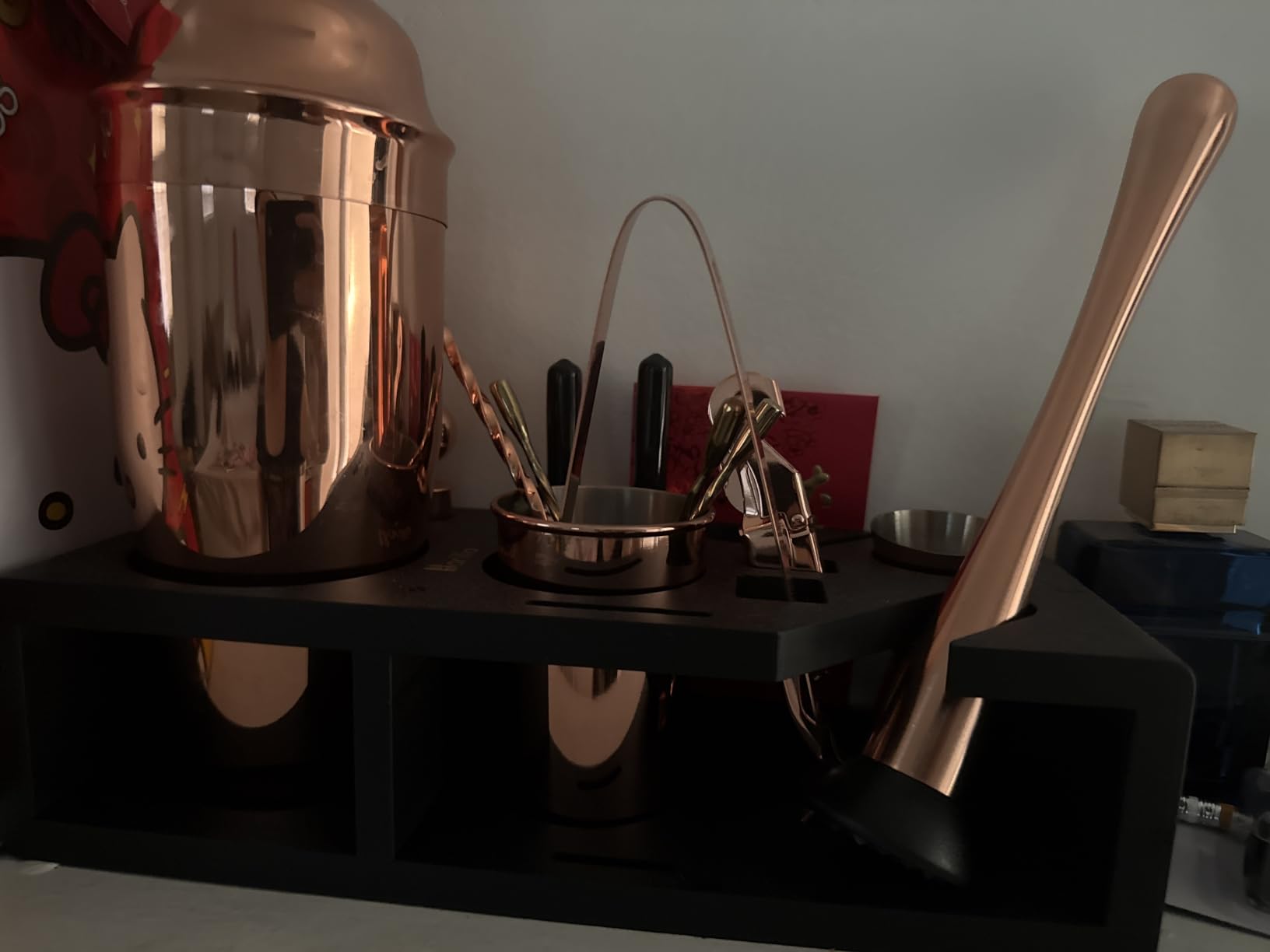 Barillio Gold Bartender Kit - Stainless-Steel Cocktail Shaker Set w/Bamboo Stand - Mixology Bar Tools w/Drink Shaker, Mixer Spoon and Muddler for Cocktails - Home Bar Accessories - 23-Pc Bar Set customer photo 2