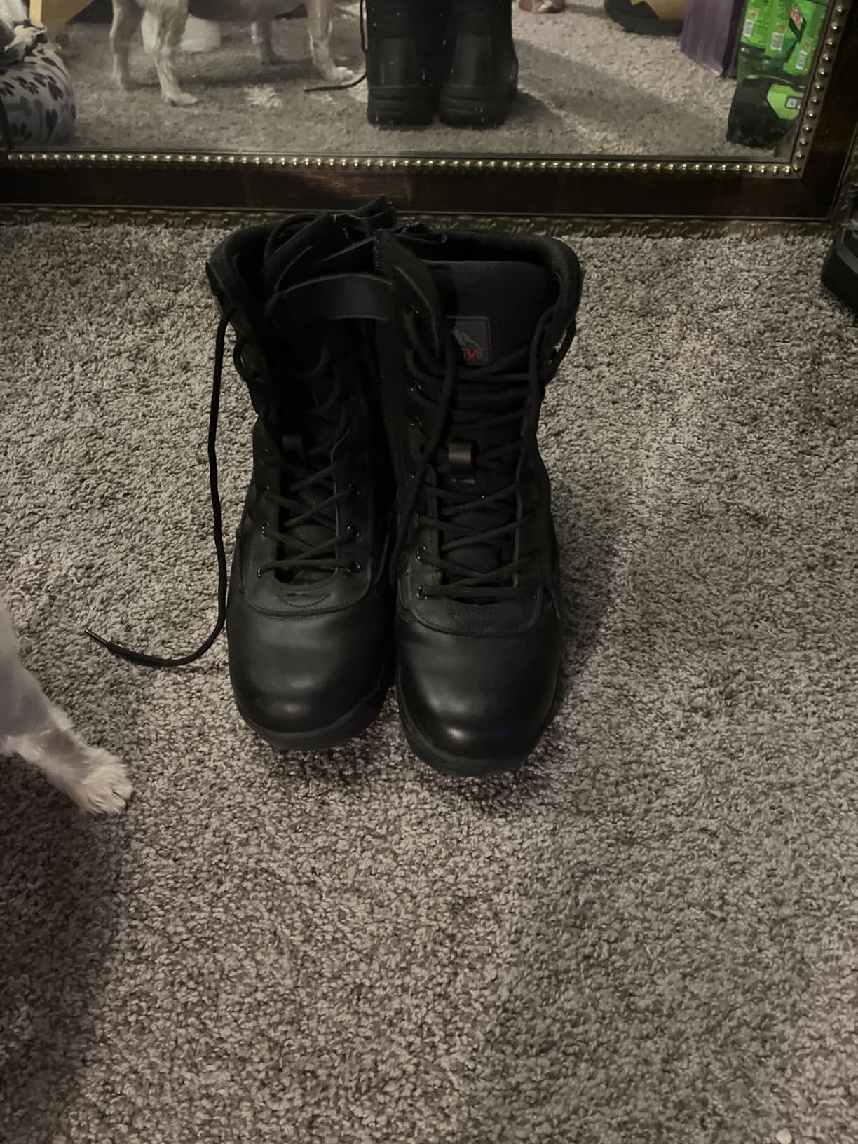 NORTIV 8 Men's Military Tactical Work Boots | Side Zipper Leather Motorcycle Combat Boots for Outdoor Work Hiking Tactical Use and Daily Wear Trooper customer photo 1