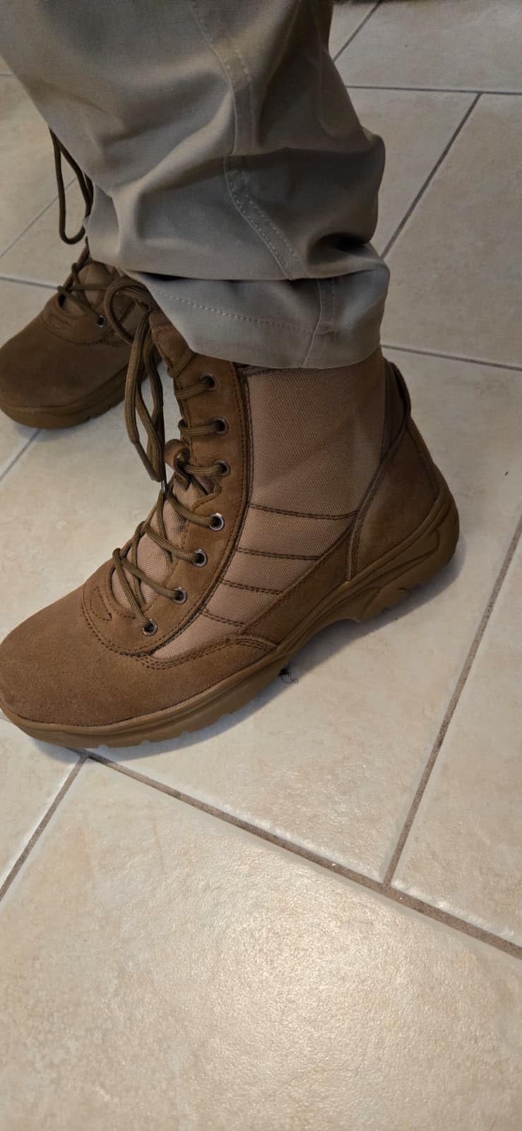 NORTIV 8 Men's Military Tactical Work Boots | Side Zipper Leather Motorcycle Combat Boots for Outdoor Work Hiking Tactical Use and Daily Wear Trooper customer photo 2