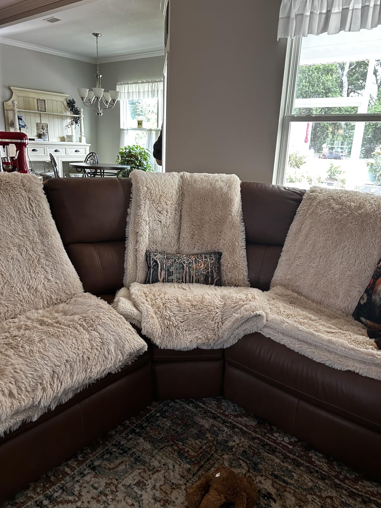 Bedsure Faux Fur Fluffy Fleece Sherpa Blanket Couch Throw Grey 50