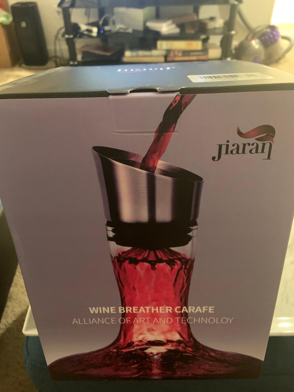 Wine Decanter Built-in Aerator Pourer, Wine Carafe, Red Wine Decanter,100% Lead-free Crystal Glass, Wine Hand-held Aerator, Wine Gift, Wine Accessories (Clear,Crystal) customer photo 2