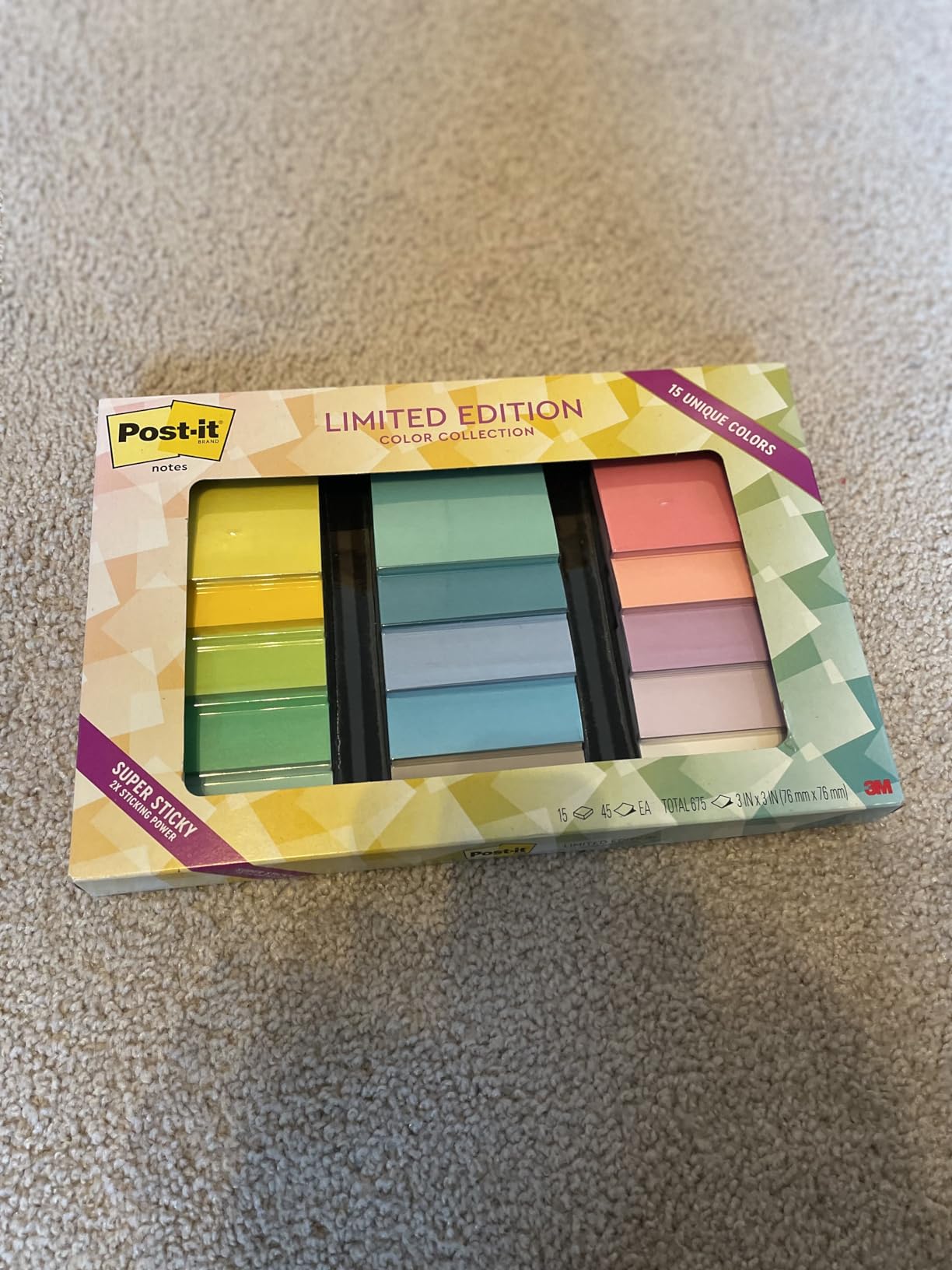 Post-it Super Sticky Notes, 3 x 3 in, Assorted Brights, 15 Pads customer photo 2