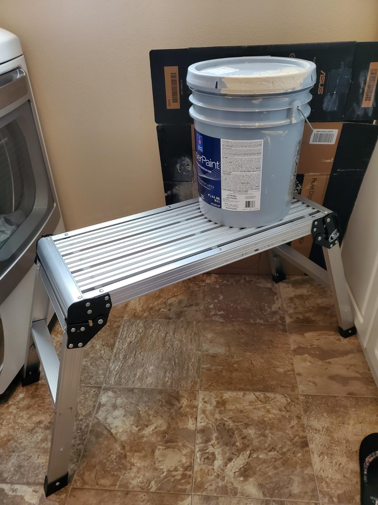 LEADALLWAY Aluminum Folding Work Platform Step Platform for Painting customer photo 2
