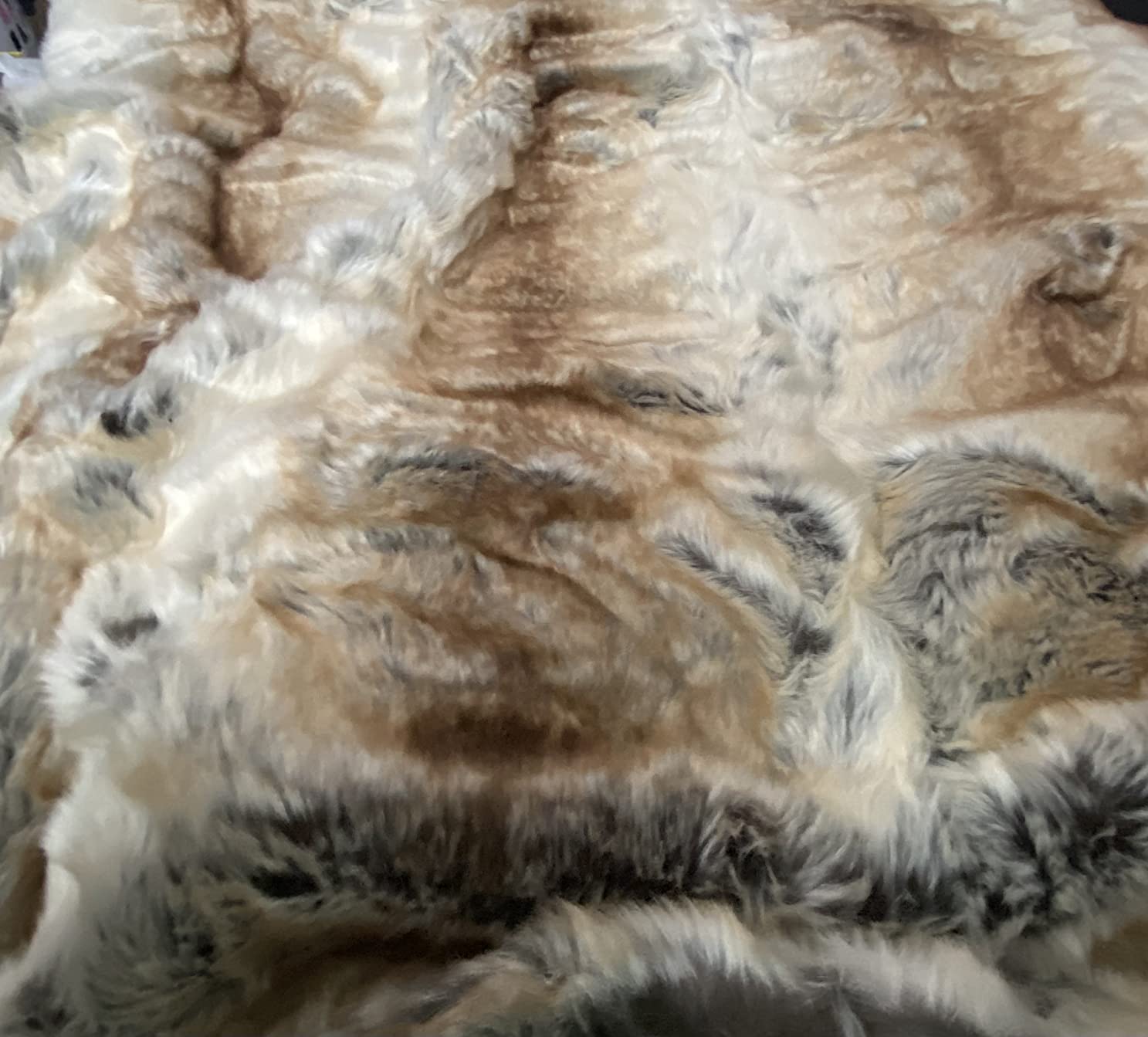 BATTILO Large Brown Faux Fur Throw Blanket for Bed, 60