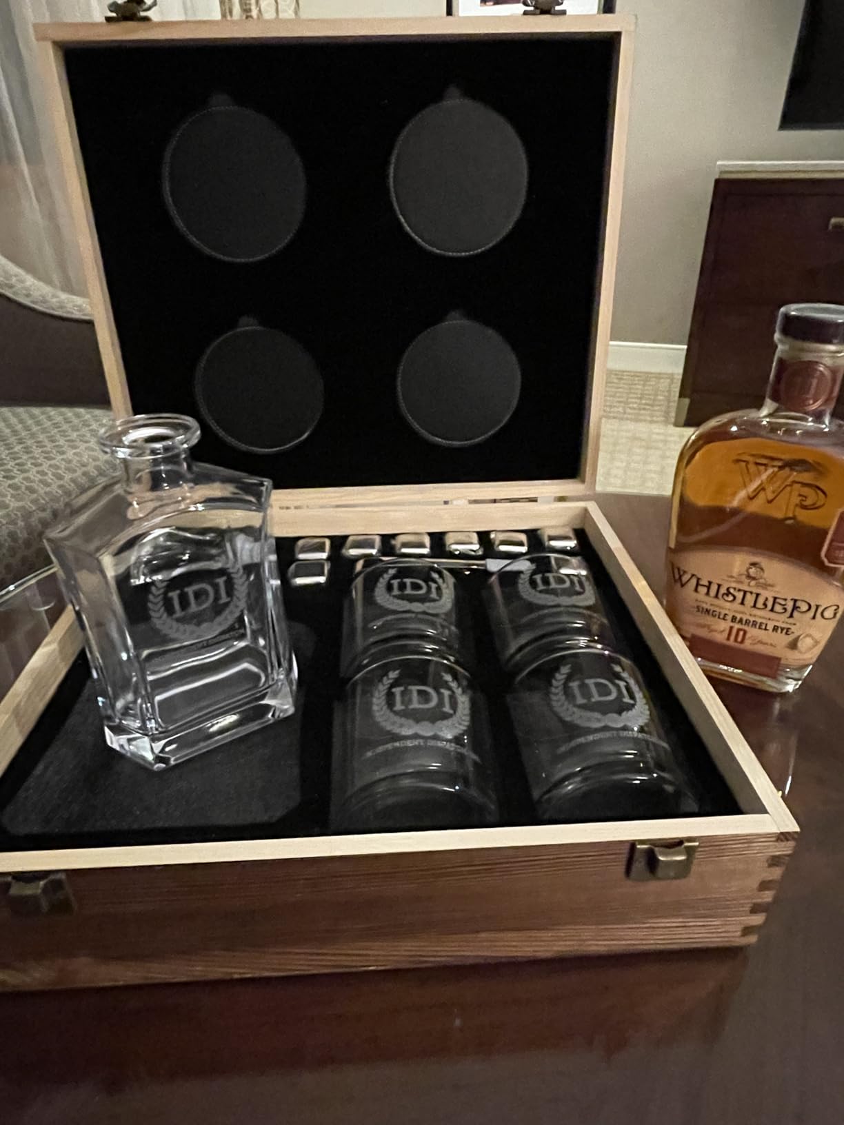 Personalized Whiskey Decanter Set, Whiskey Decanter Sets for Men, Customized Gifts for Men, Whisky Decanter Sets, Bourbon Decanter Set, Engraved Custom Scotch Glasses Liquor Lovers for Christmas customer photo 2