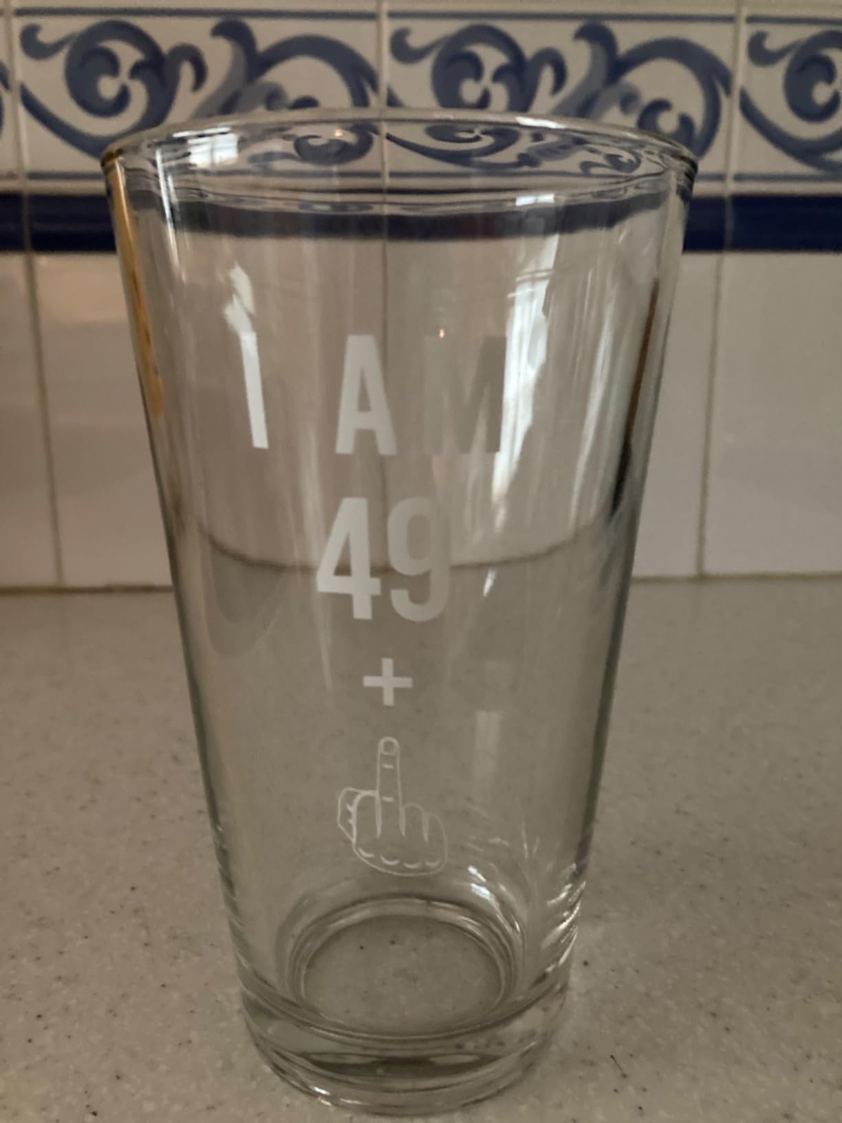 Gelid 49 + One Middle Finger 50th Birthday Gifts for Men Women Beer Glass – Funny 50 Year Old Presents - 16 oz Pint Party Decorations Supplies - Craft Beers Gift Ideas for Dad Mom Husband Wife 50 th customer photo 1