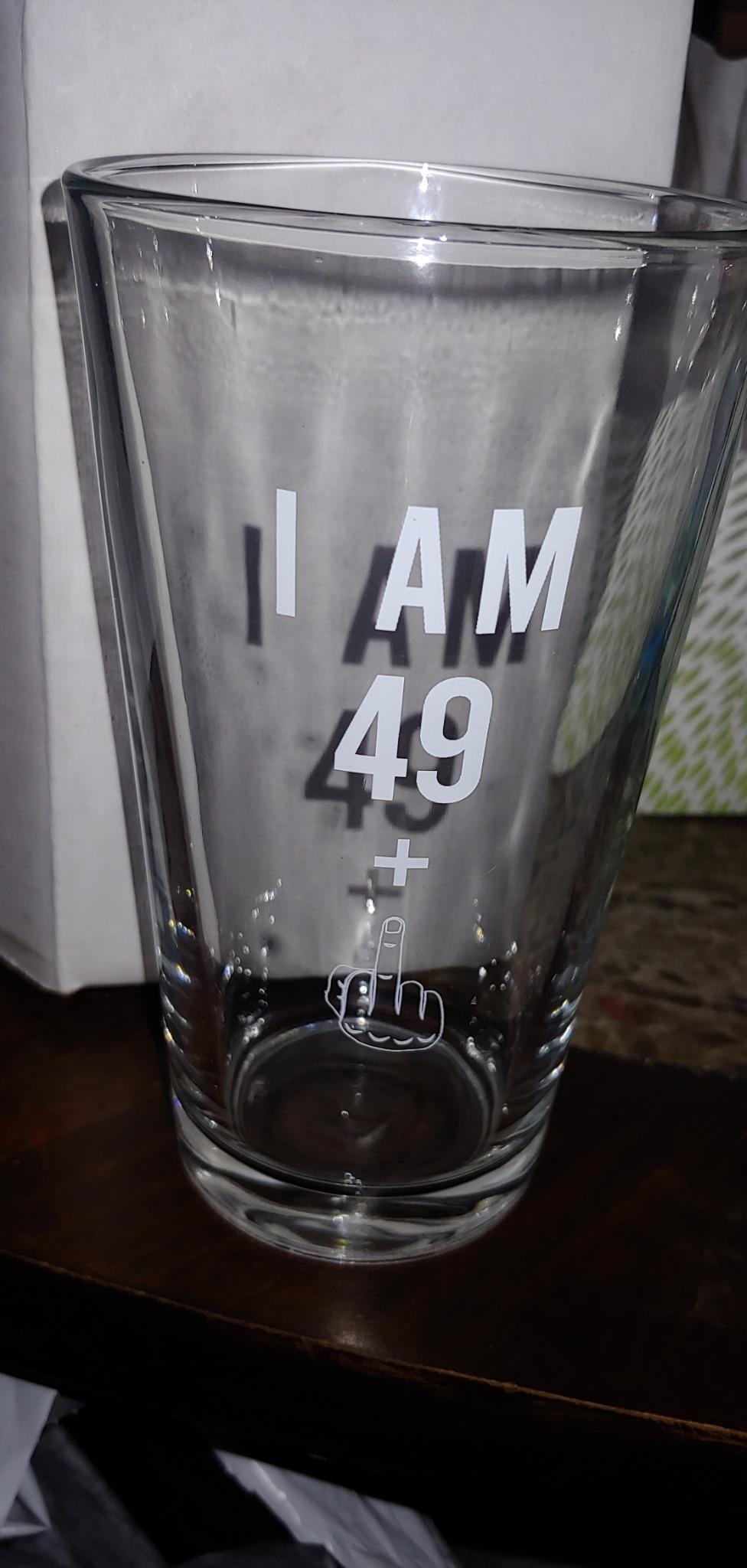 Gelid 49 + One Middle Finger 50th Birthday Gifts for Men Women Beer Glass – Funny 50 Year Old Presents - 16 oz Pint Party Decorations Supplies - Craft Beers Gift Ideas for Dad Mom Husband Wife 50 th customer photo 2