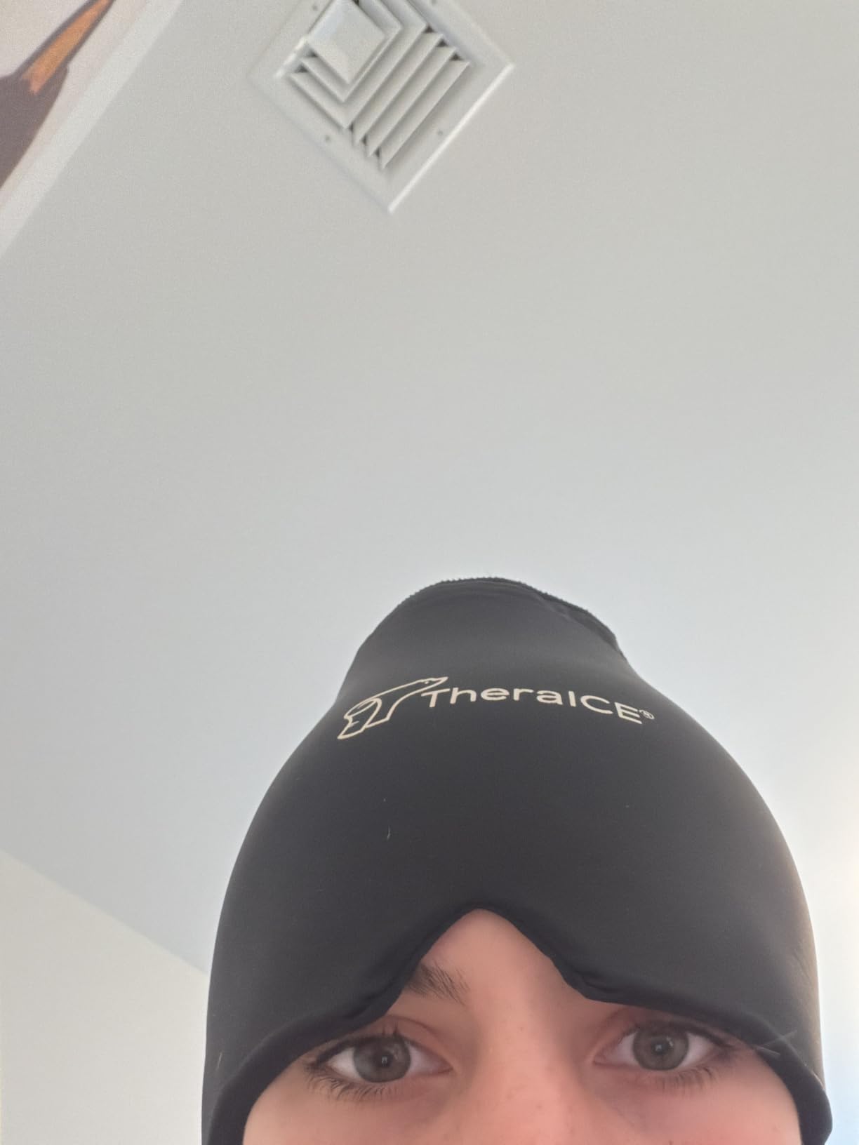 TheraICE Migraine Relief Cap, Headache Hat Ice Pack Mask, Cooling Head Wrap customer photo 1