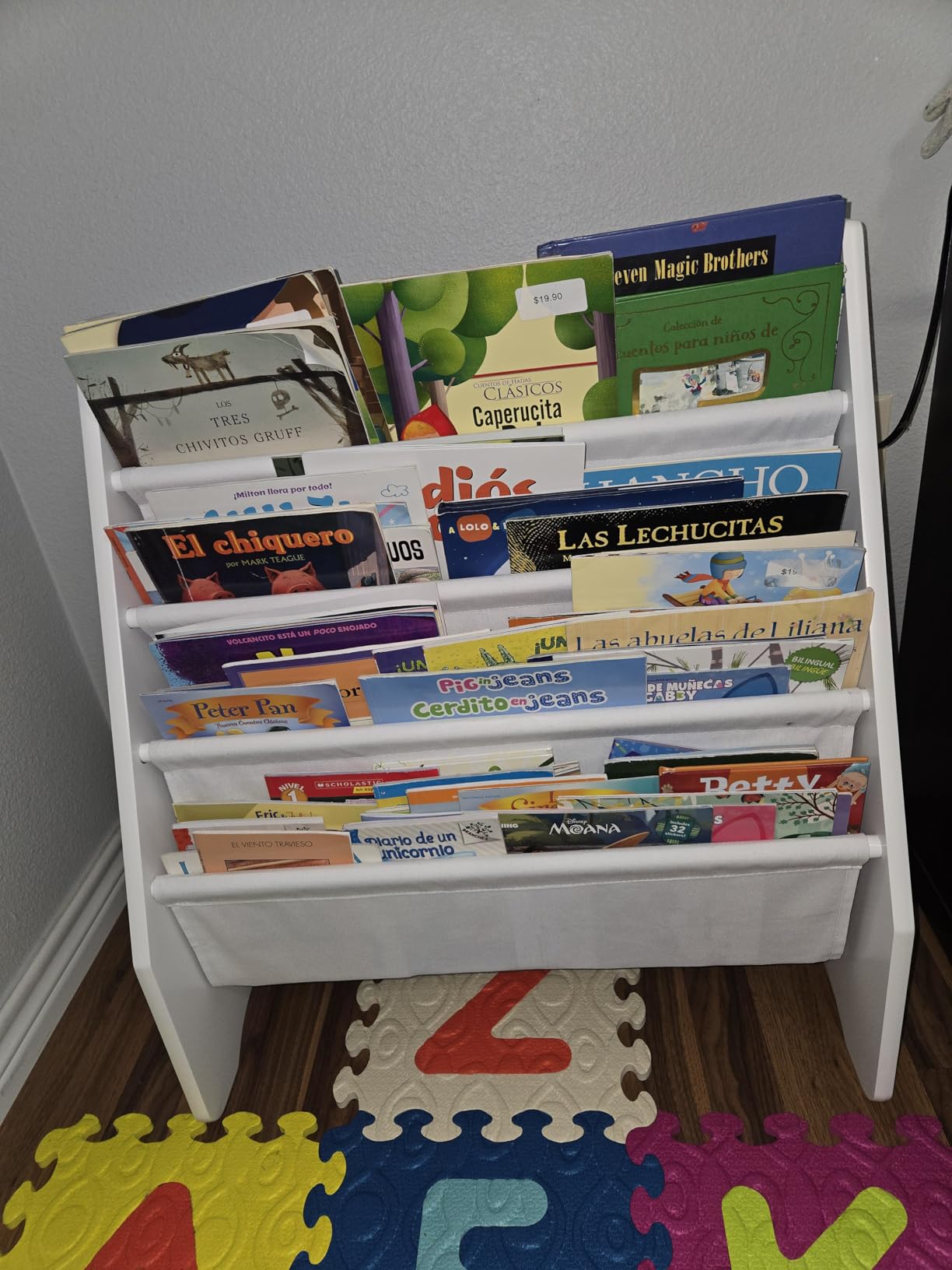 UTEX Kids Bookshelf Storage, Thick Cotton Sling Book Shelf for Kids Rooms customer photo 1