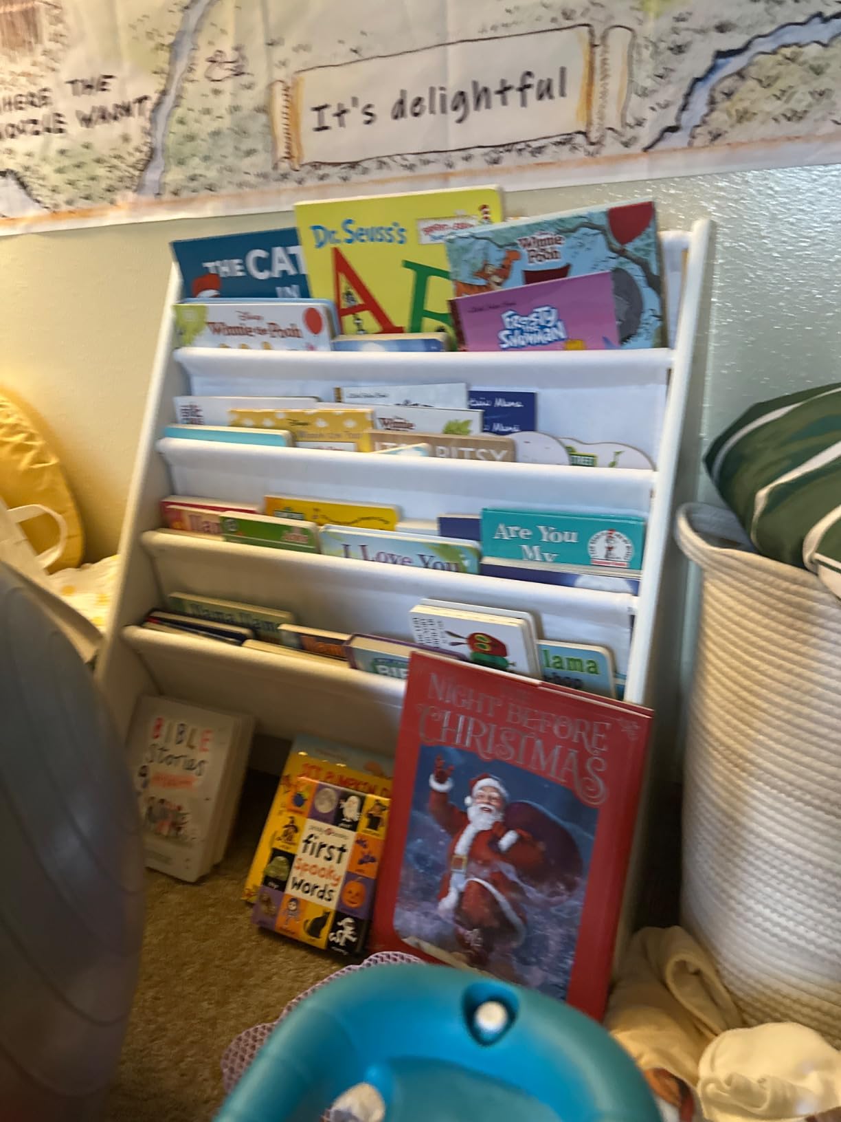 UTEX Kids Bookshelf Storage, Thick Cotton Sling Book Shelf for Kids Rooms customer photo 2