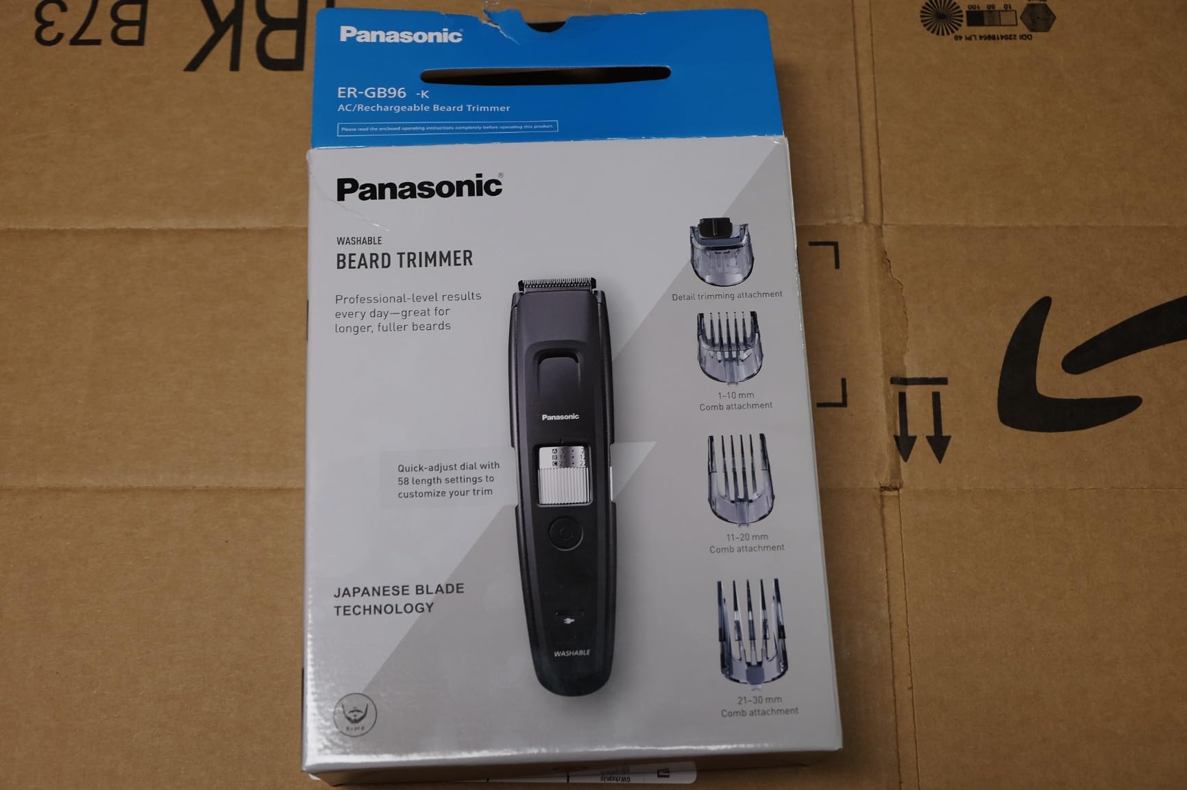 Panasonic Long Beard Trimmer for Men, 58 Length Settings and 4 Attachments to Cut and Detail, Corded or Cordless Beard Trimmer for Men – ER-GB96-K (Black) customer photo 2