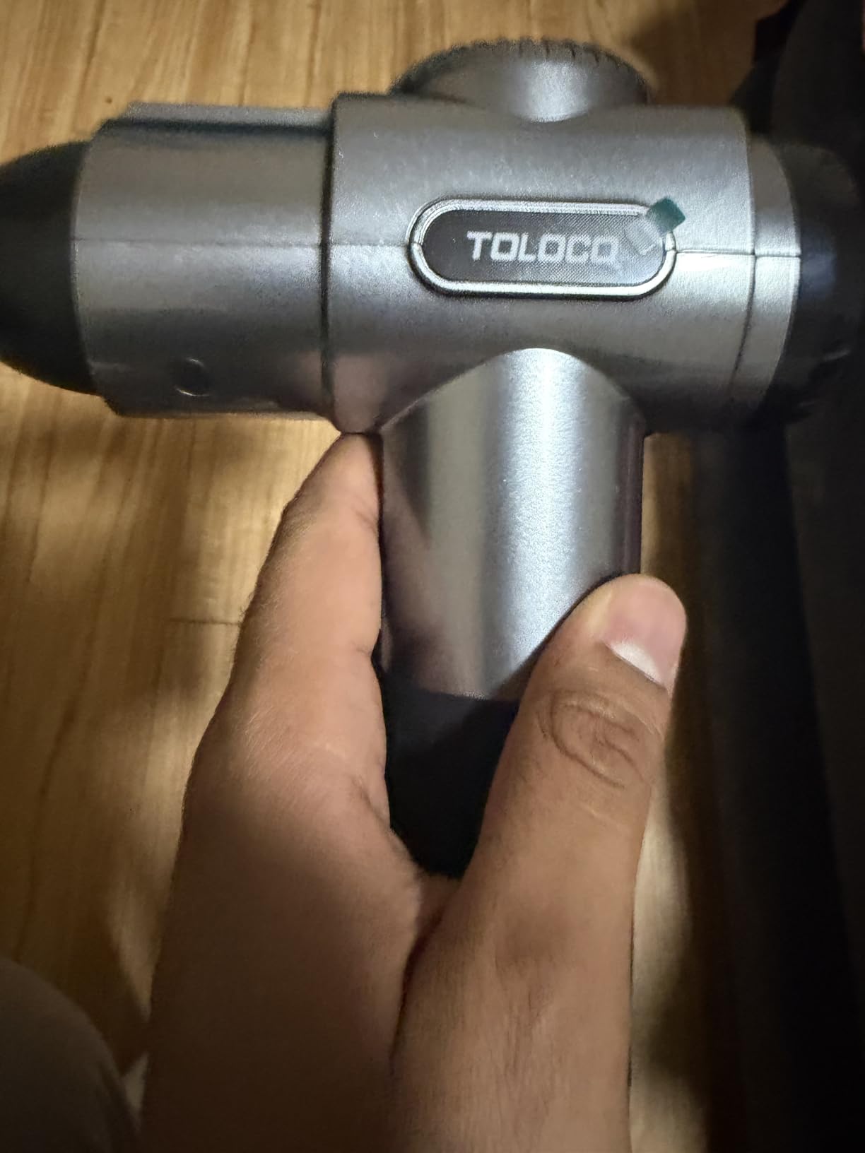 TOLOCO Massage Gun, Deep Tissue Back Massage for Athletes for Pain Relief, Percussion Massager with 10 Massages Heads & Silent Brushless Motor, Fathers Day Dad Gifts, Grey customer photo 1