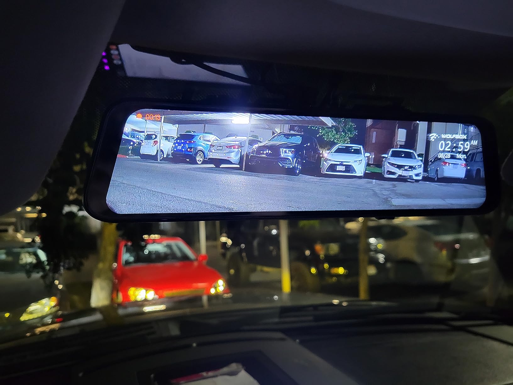 WOLFBOX G840H 12'' Mirror Dash Cam with ADAS and BSD, 2.5K Rear View Mirror Camera Front and Rear, 5.8GHz WiFi, Voice Control, Parking Monitor, Included GPS, Loop Recording (SD Card Not Included) customer photo 1