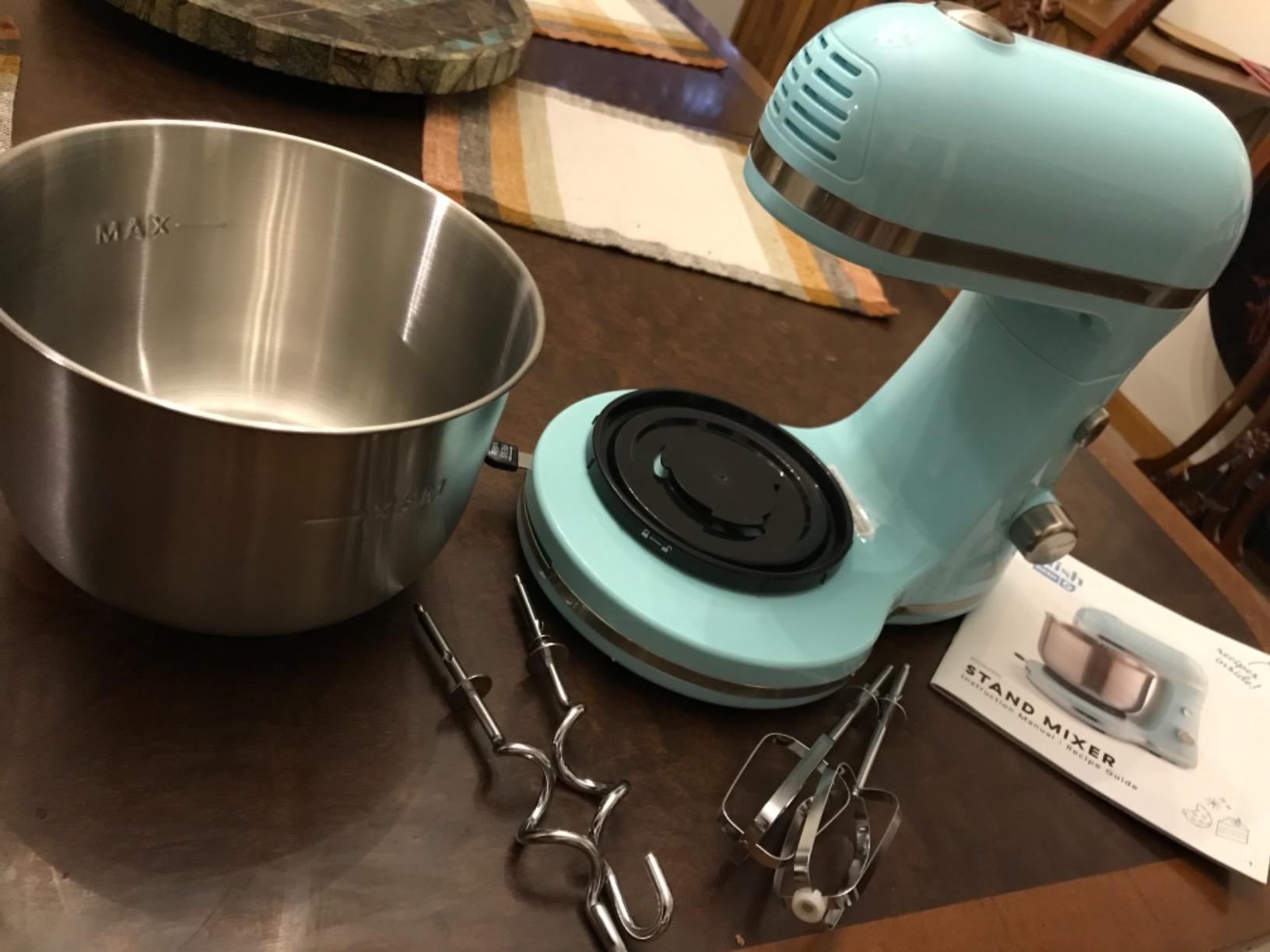 Delish by Dash Stand Mixer - Compact Mixer for Everyday Baking - 5-Speed Power with Removable Mixing Bowl - Dough Hooks Included - Aqua, 3.5-Quart customer photo 1