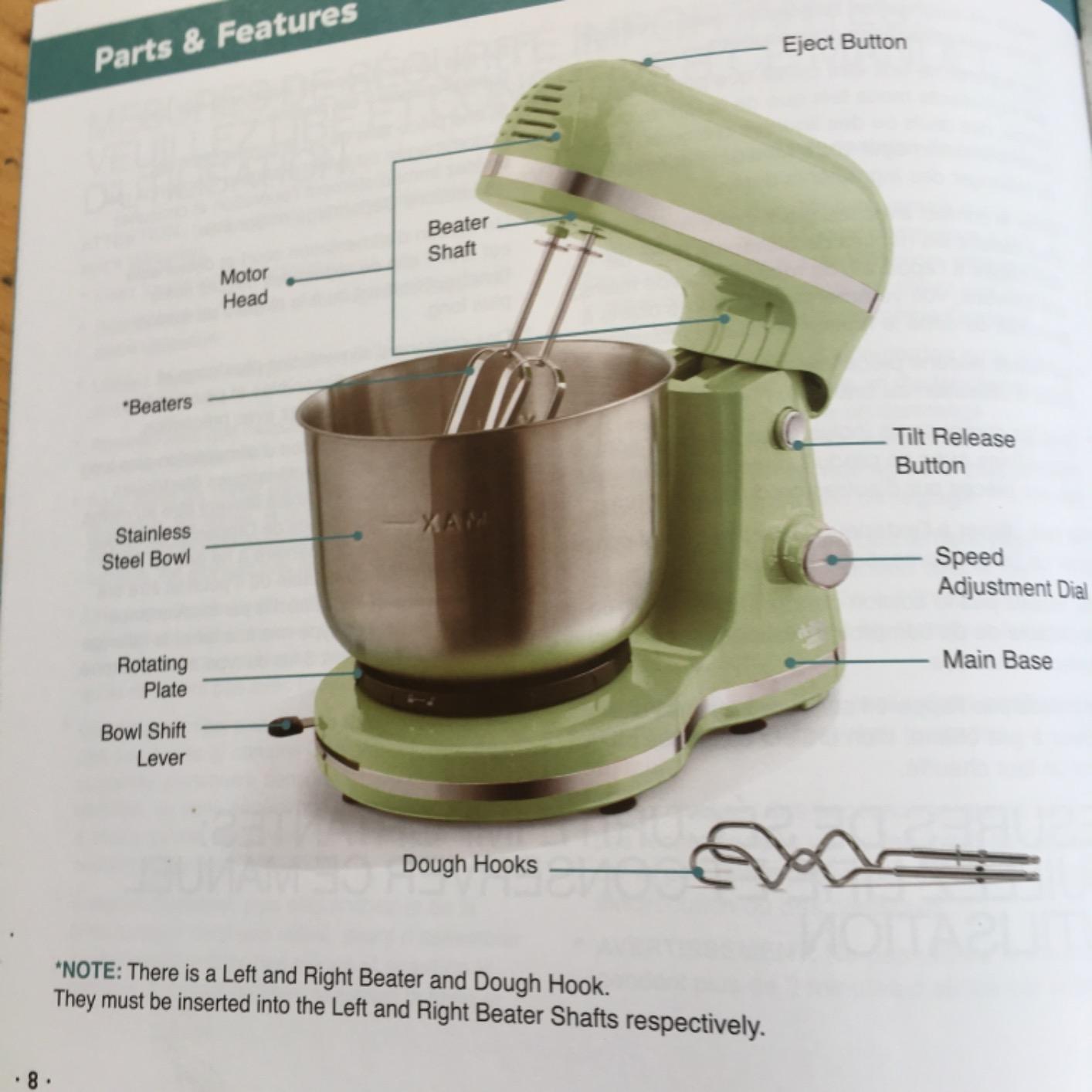 Delish by Dash Stand Mixer - Compact Mixer for Everyday Baking - 5-Speed Power with Removable Mixing Bowl - Dough Hooks Included - Aqua, 3.5-Quart customer photo 2