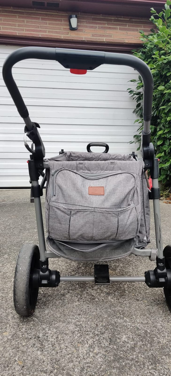 EVER ADVANCED Foldable Wagons for Two Kids & Cargo, Collapsible Folding Stroller with Adjustable Handle Bar,Removable Canopy with 5-Point Harness Gray customer photo 2