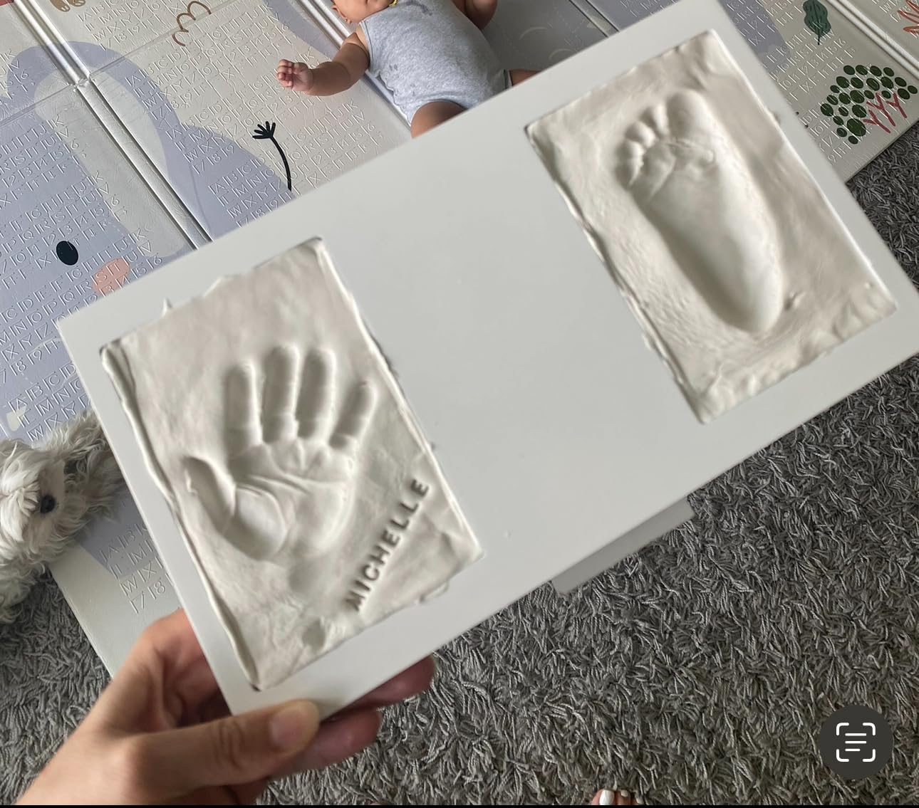 KeaBabies Baby Hand and Footprint Kit, Clay Keepsake Frame (Alpine White) customer photo 1