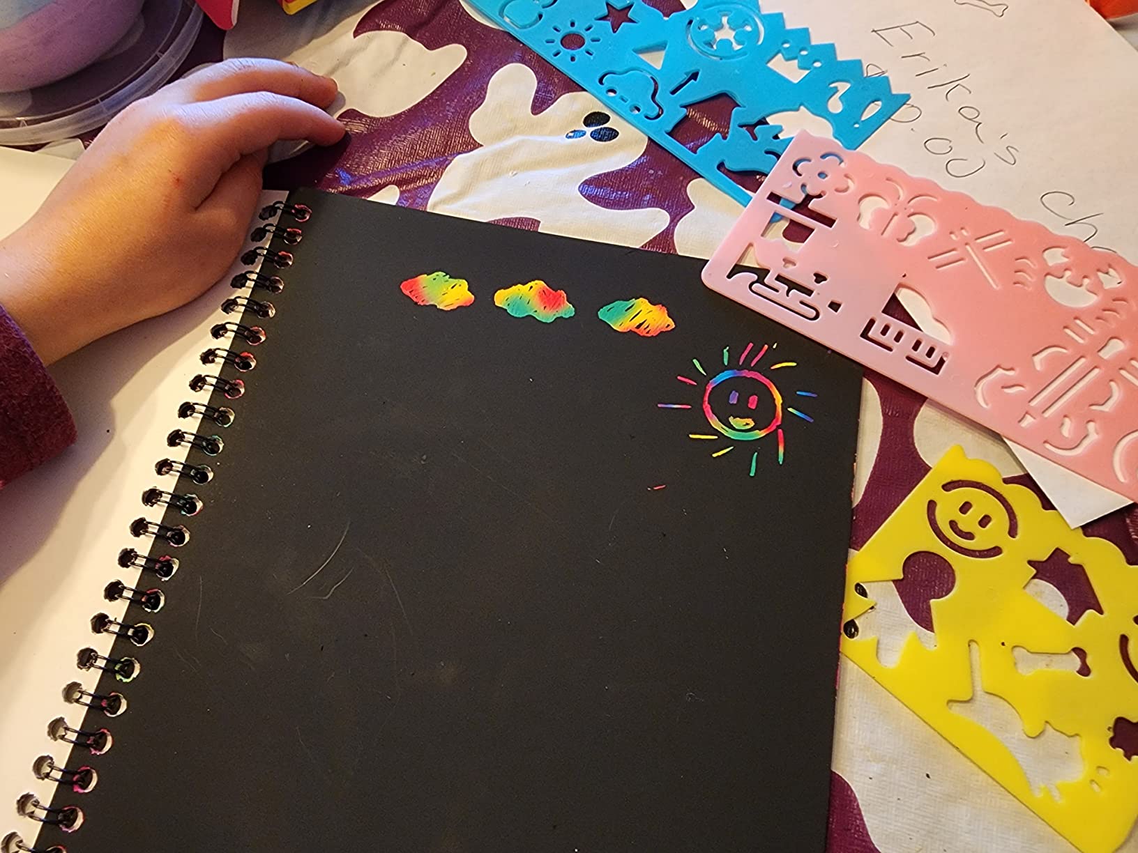 ZMLM Scratch Paper Art-Crafts Gift: 2 Pack Rainbow Notebooks Supplies Toys customer photo 2