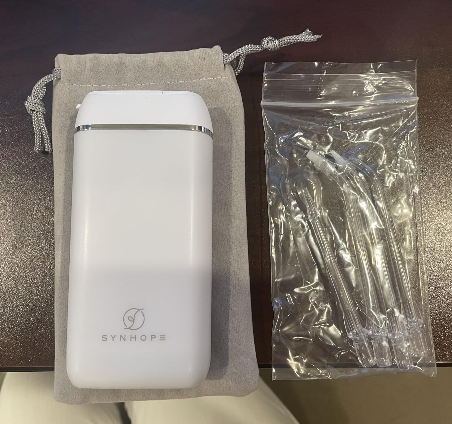 Water Flosser [ Mini Cordless Portable ] Oral Irrigator Water Teeth Cleaner Pick, Telescopic Water Tank, 3 Modes & IPX7 Waterproof, Home & Travel Water Floss for Teeth, Braces Bridges Care (White) customer photo 1