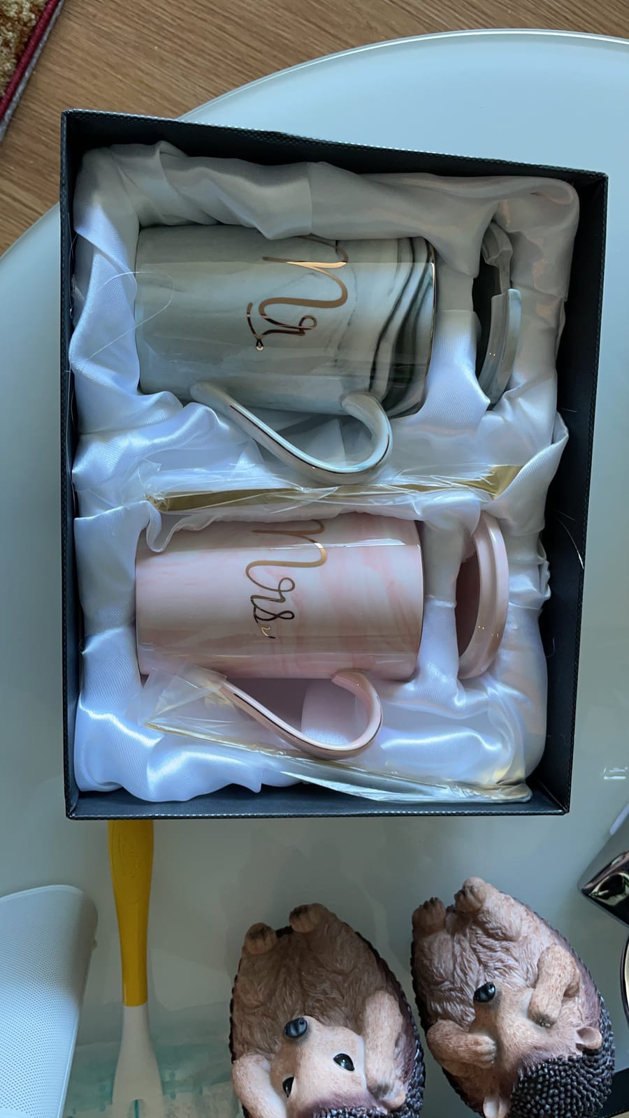 Jumway Mr and Mrs Coffee Mugs Set - Unique Wedding Gifts For Bride and Groom - His and Hers Anniversary Present Husband and Wife -Engagement Gifts For Him Her For Parents for Valentine's day customer photo 1