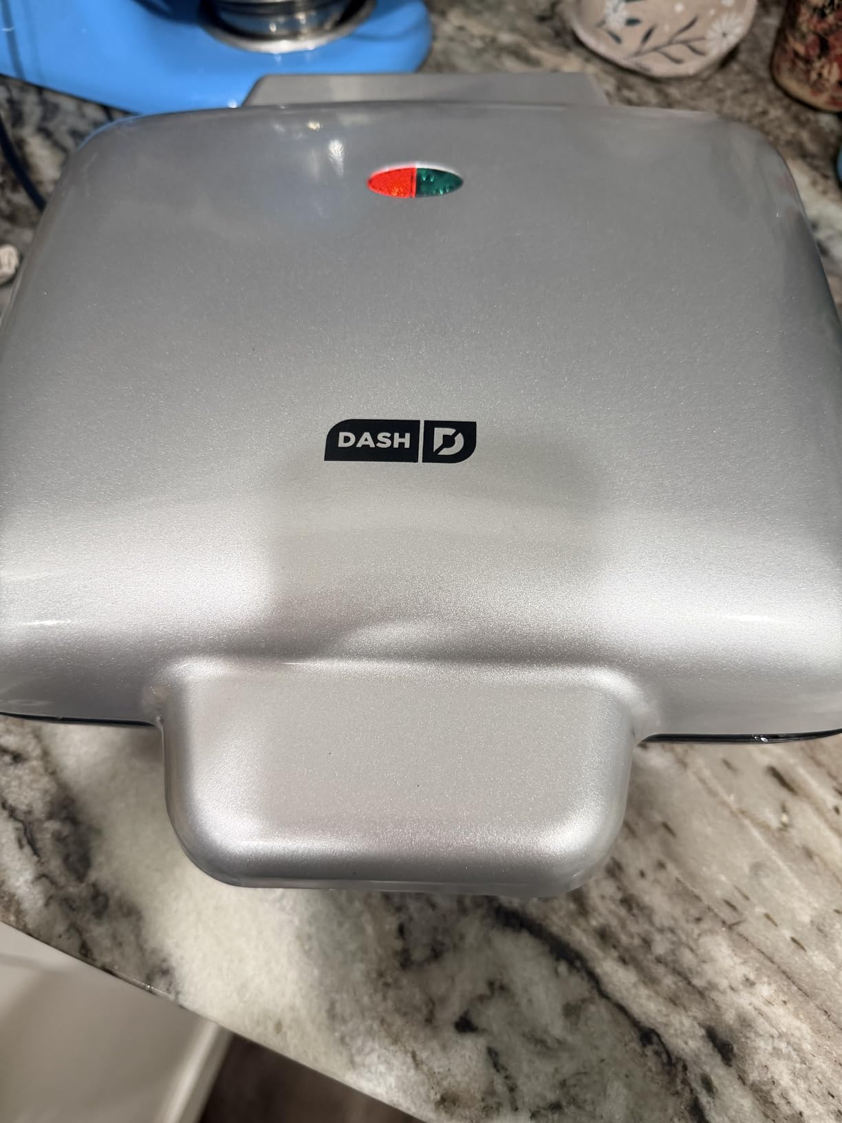 Dash No-Drip Waffle Maker, 4 Square Mini Waffles at Once, Silver customer photo 2