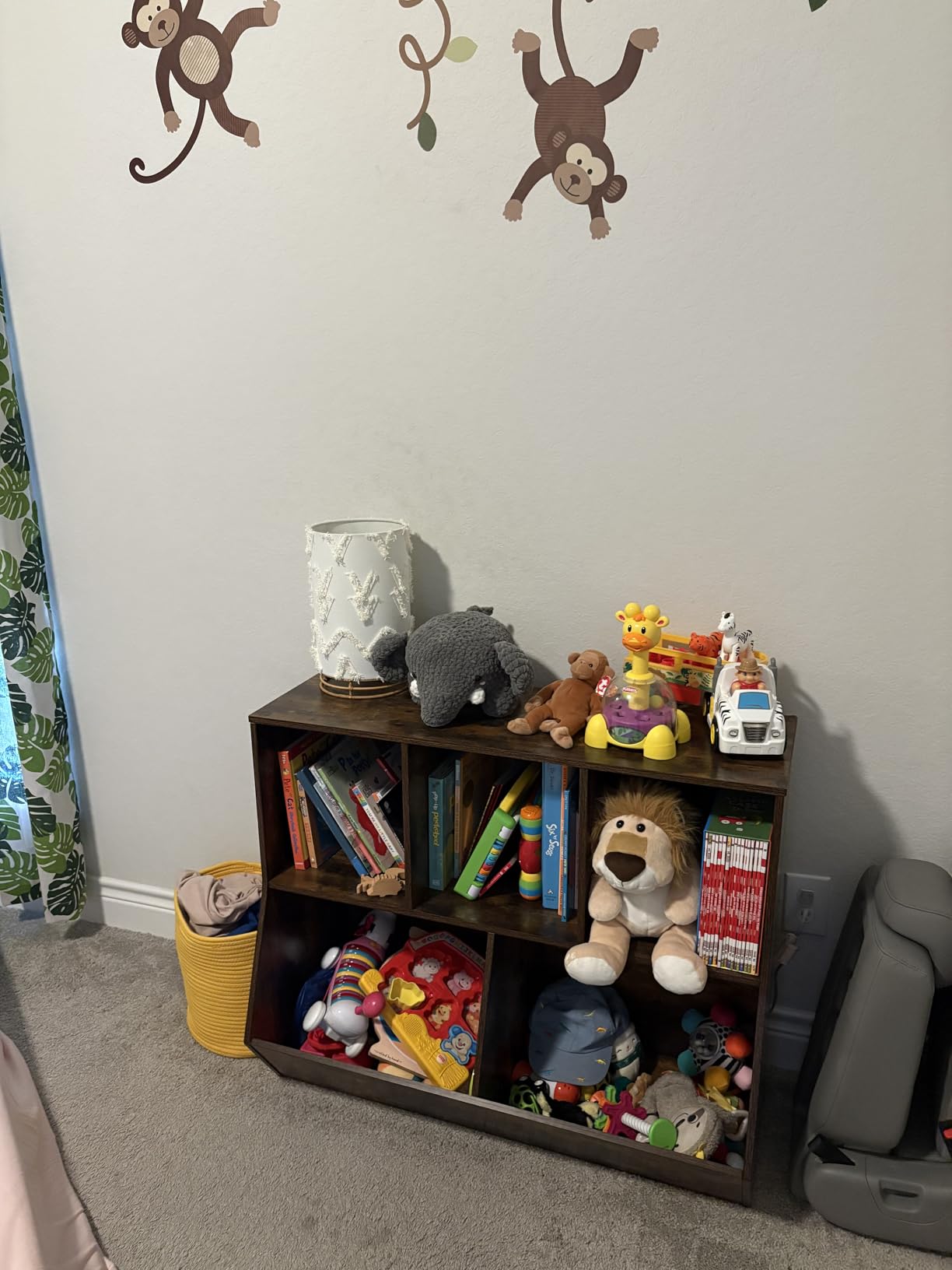 HOOBRO Kids Bookshelf, Bookcase Footboard, Toy Storage Cubby, Children's Toy Shelf, 35.4