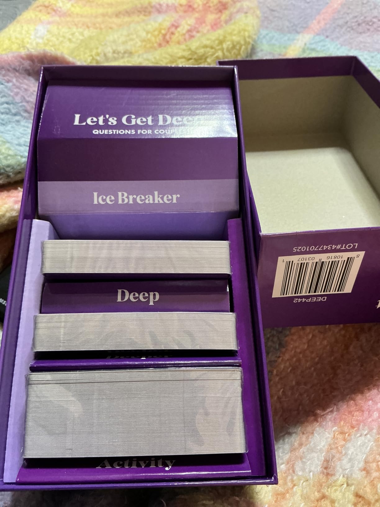 Let's Get Deep, A Question Card Game for Couples by Relatable customer photo 1