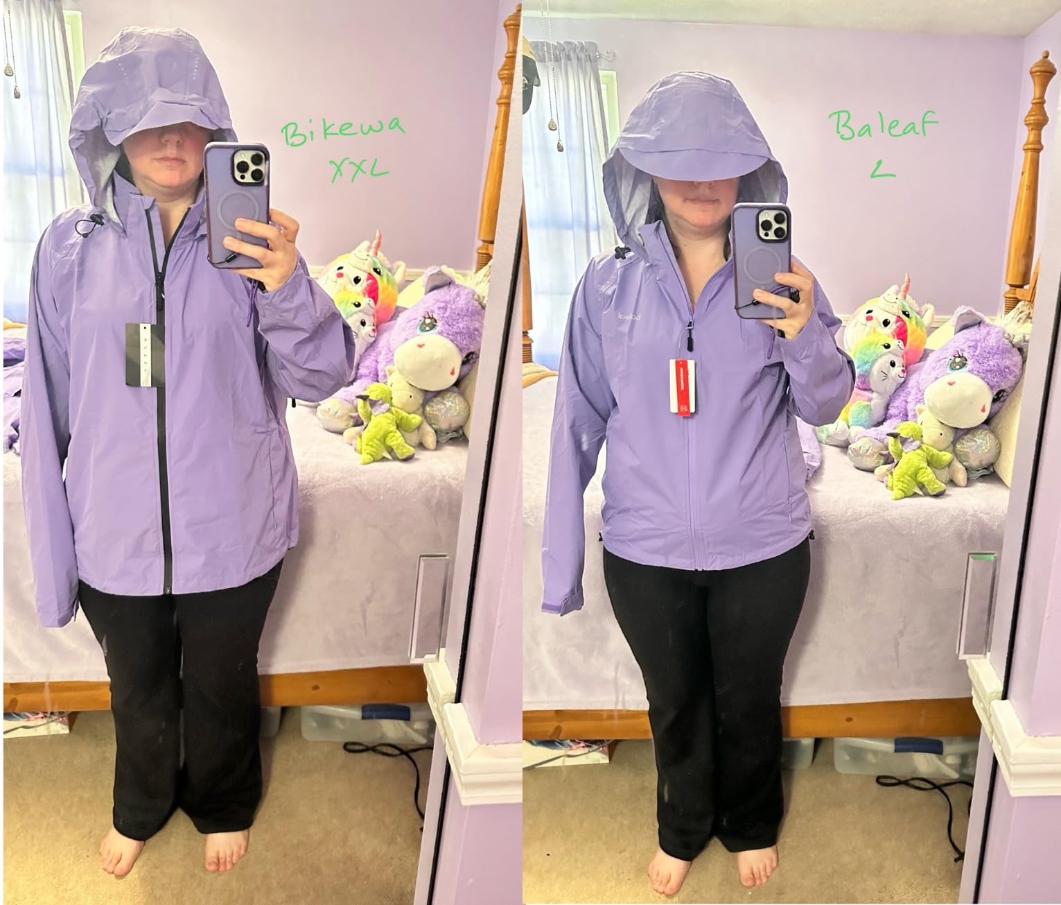 baleaf Packable Rain Jacket Women Waterproof Lightweight Jackets Hooded customer photo 1