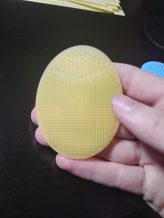 4 Pack Face Scrubber,JEXCULL Soft Silicone Facial Cleansing Brush Face Exfoliator Blackhead Acne Pore Pad Cradle Cap Face Wash Brush for Deep Cleaning Skin Care customer photo 1