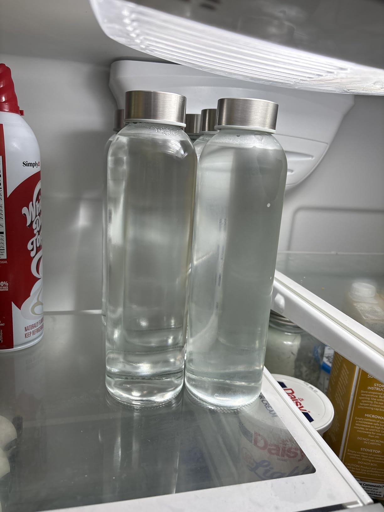 Epica Clear Glass Bottles with Lids, 18 oz Water Bottles, with sleeves customer photo 1