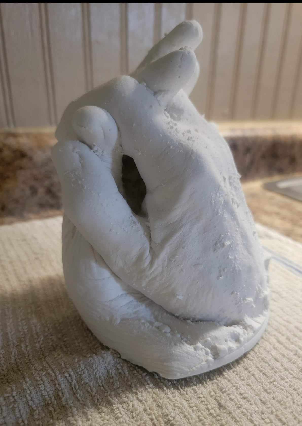 Hula Home Hand Casting Kit for Couples or Family with Mounting Plaque | Anniversary DIY Gifts Her & Him, Keepsake Sculpture Wedding Kids, customer photo 2