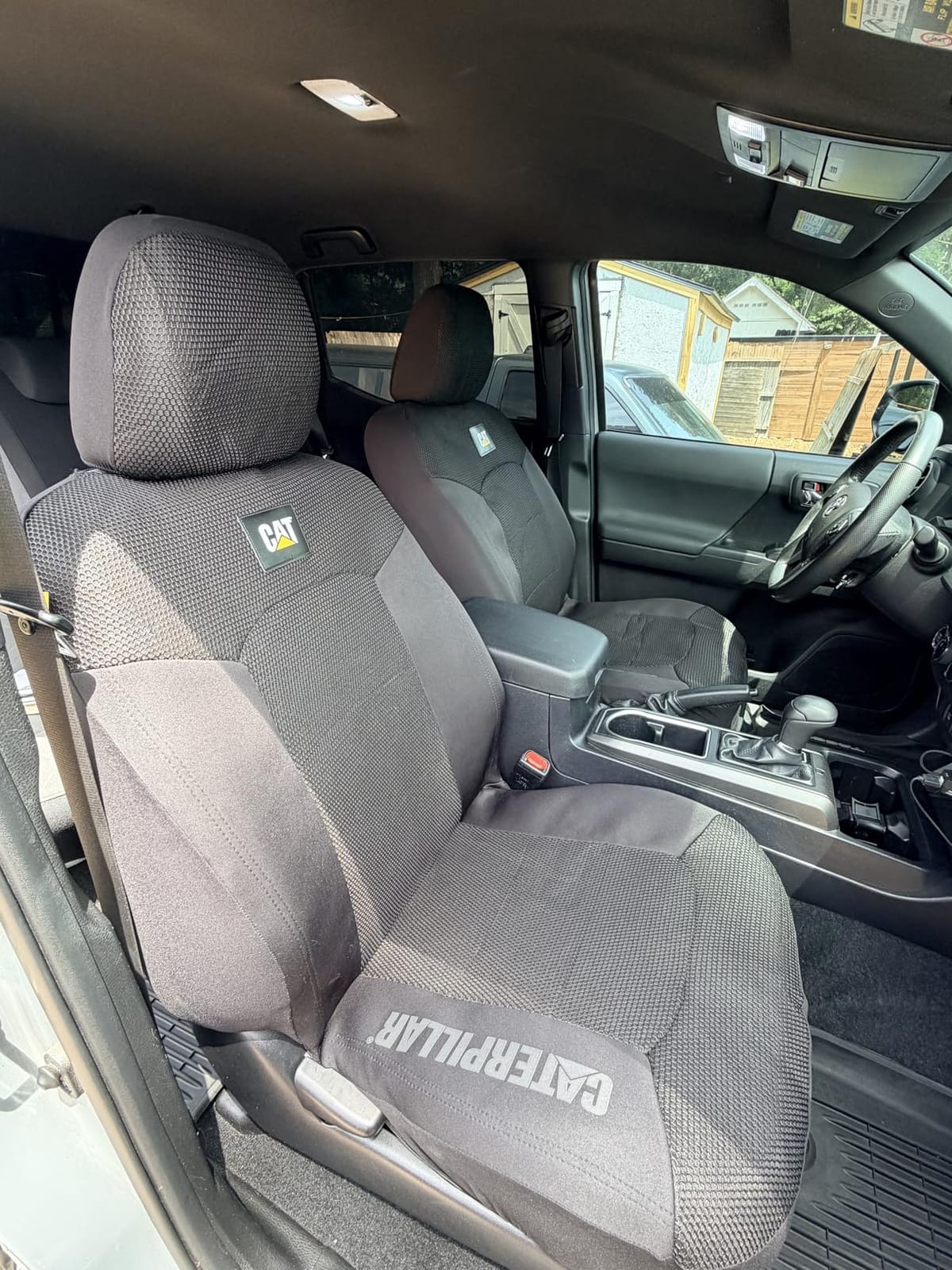 Cat MeshFlex Automotive Seat Covers for Cars Trucks and SUVs – Gray Car Seat Covers for Front Seats, Truck Seat Protectors with Comfortable Mesh Back, Set of 2 customer photo 1