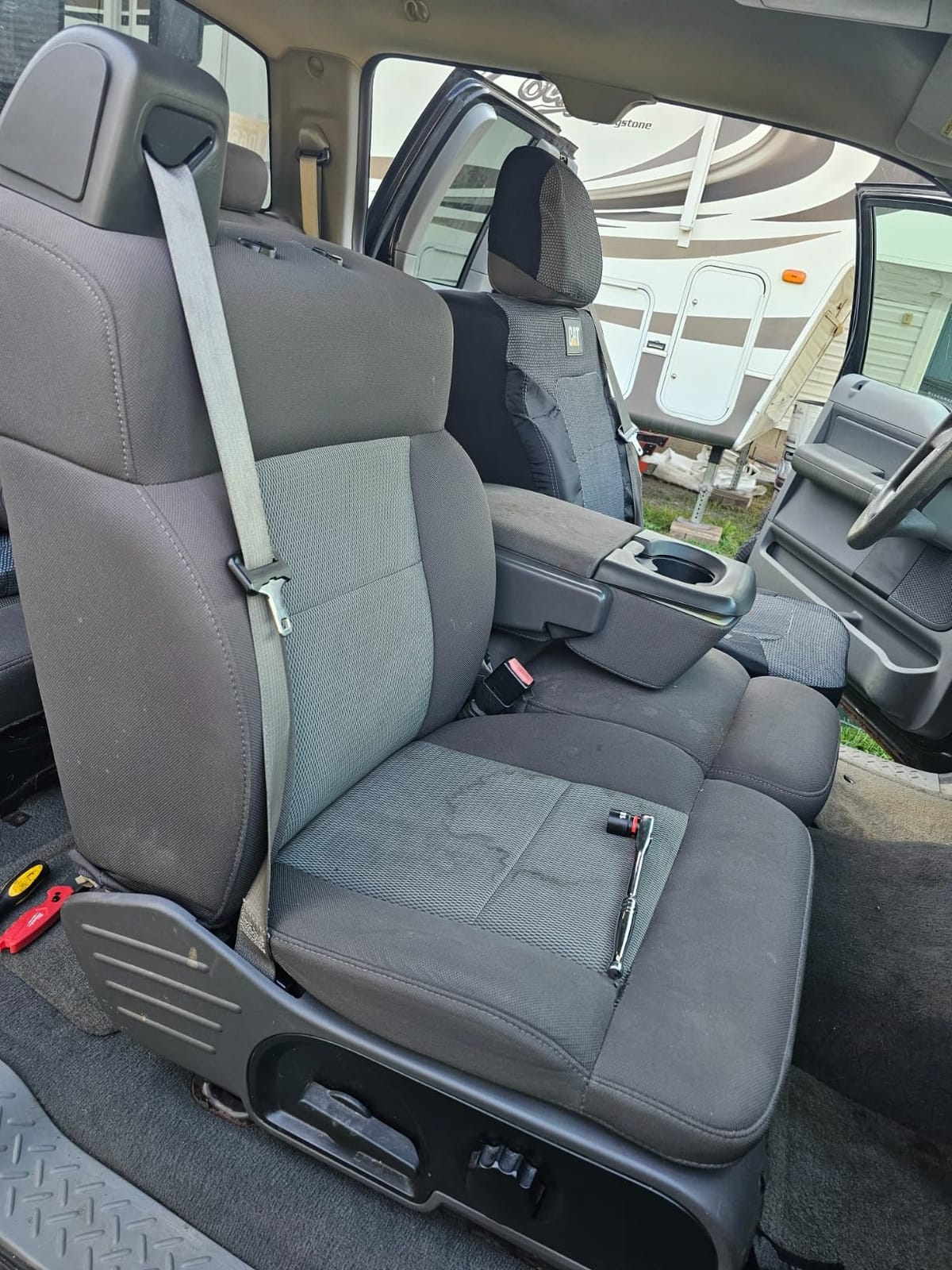 Cat MeshFlex Automotive Seat Covers for Cars Trucks and SUVs – Gray Car Seat Covers for Front Seats, Truck Seat Protectors with Comfortable Mesh Back, Set of 2 customer photo 2