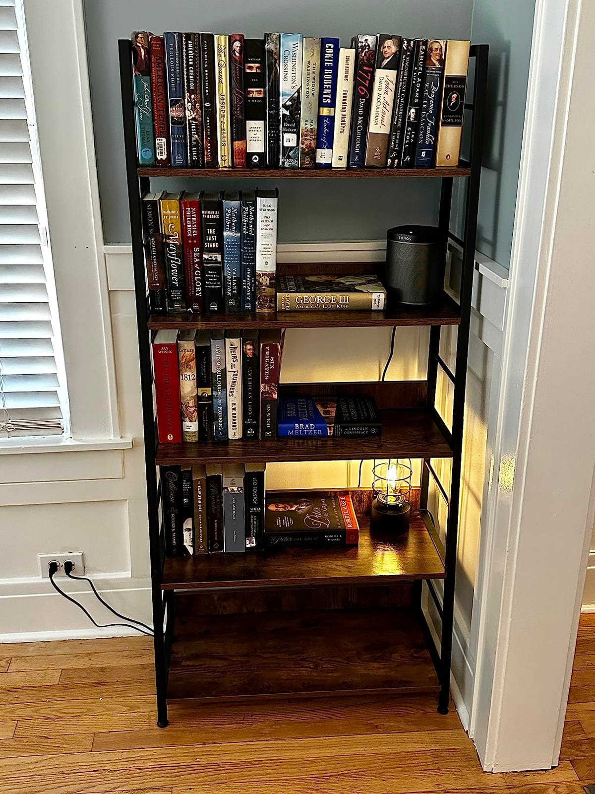 IRONCK 5 Tier Ladder Bookcase with Metal Frame, Rustic Brown customer photo 2