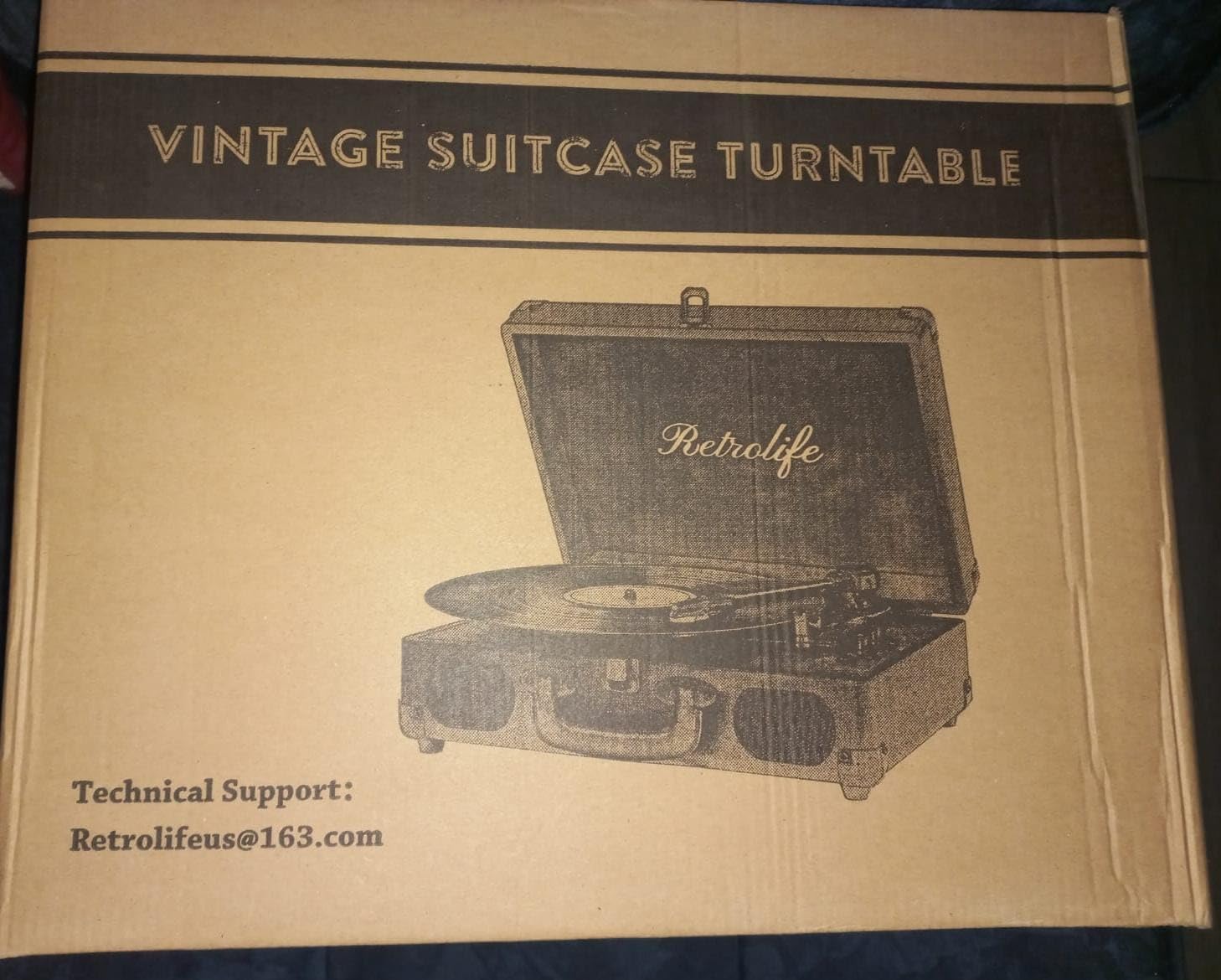 Retrolife® Vinyl Record Player with Speakers, Bluetooth Vinyl Player-Black customer photo 2