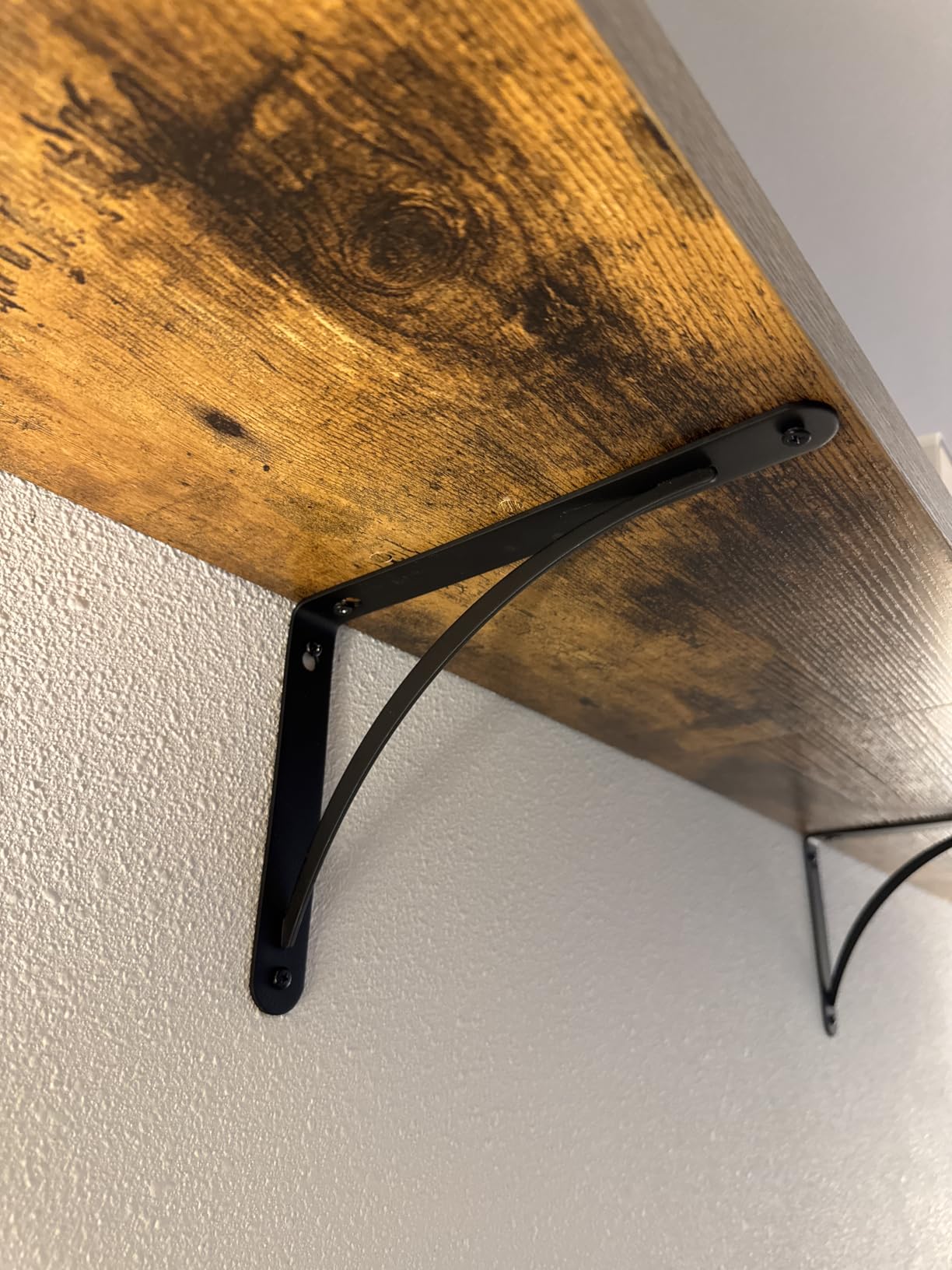 QEEIG Bathroom Floating Shelves for Wall (Brown, Set of 2, 15.7