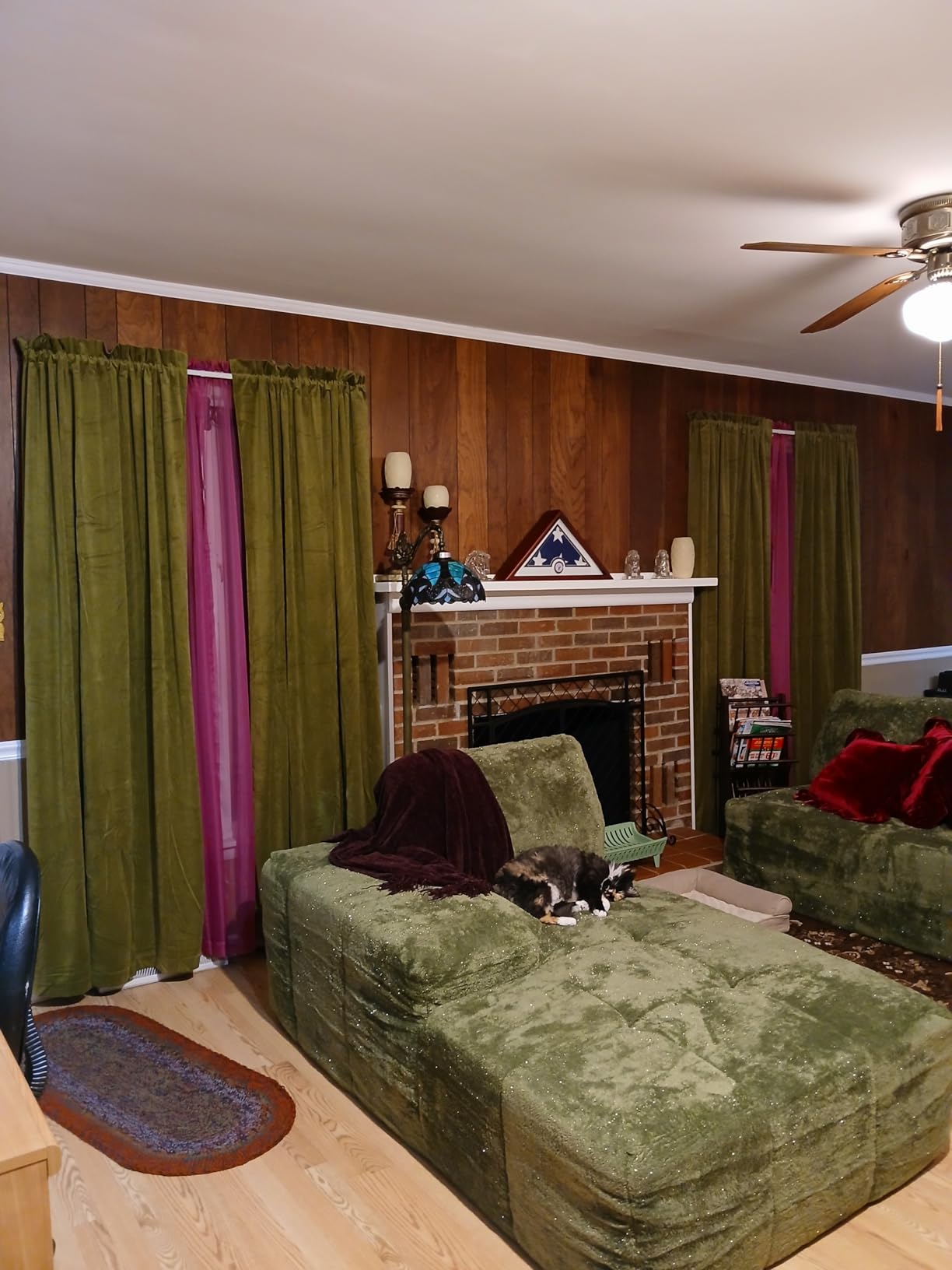 RYB HOME Green Velvet Blackout Curtains 84 inches for Bedroom Living Room customer photo 1
