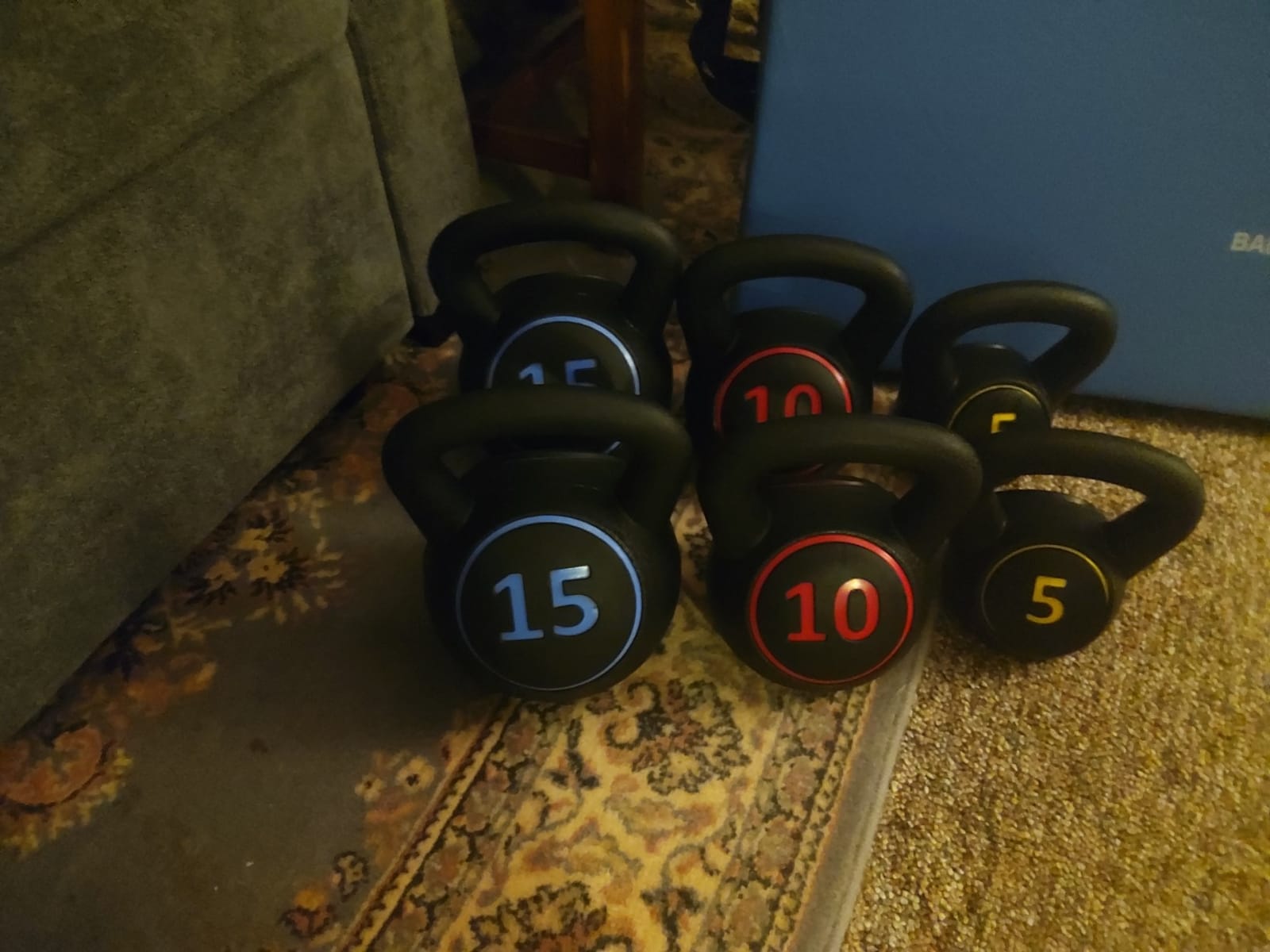 BalanceFrom Vinyl Kettlebell Set, 30/45/50/75 Pound Options – Cement-Filled Strength Training Weights with Ergonomic Grip and Color Coding for Full Body Fitness at Home or Gym customer photo 1