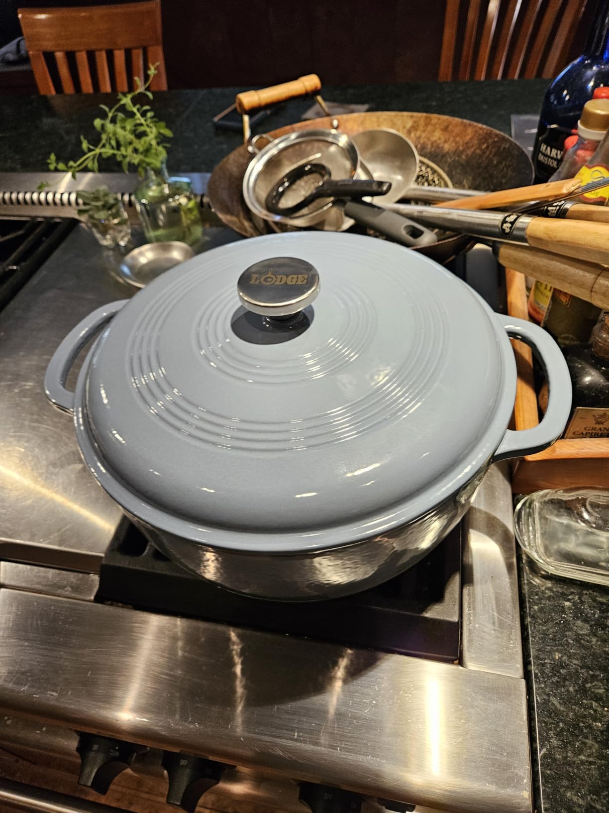 Lodge Essential Enamel Cast Iron Dutch Oven, 7.5 Quart, Sandalwood customer photo 2