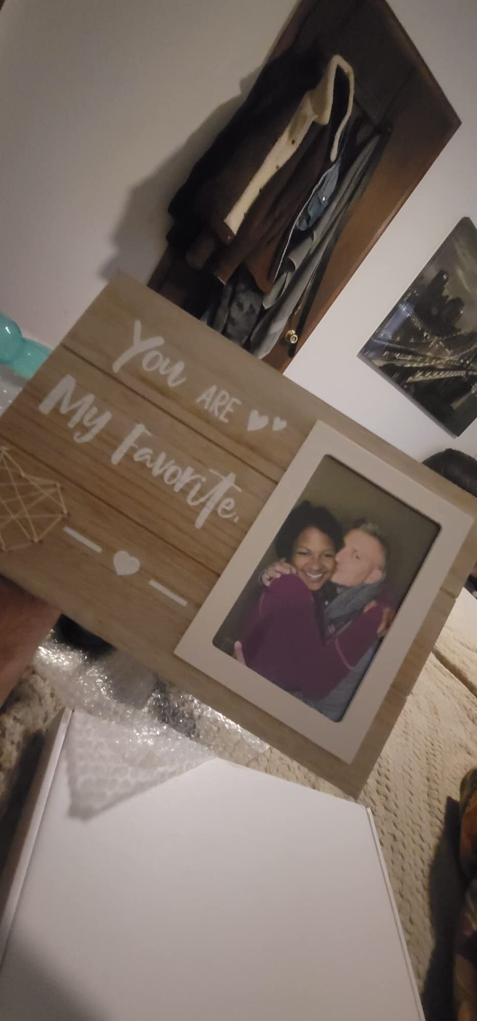 NZY Long Distance Relationships Gift,Wooden Photo Frame,Fits 6