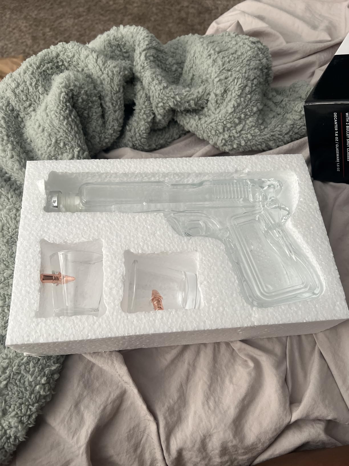 Whiskey Gun Decanter Set + 2 Bullet Glasses - Birthday Pistol Gifts for Men, Boyfriends Who Have Everything, Whiskey Gifts for Dad, Father, Husband, Boyfriend & Military Enthusiasts, Liquor Dispenser customer photo 2