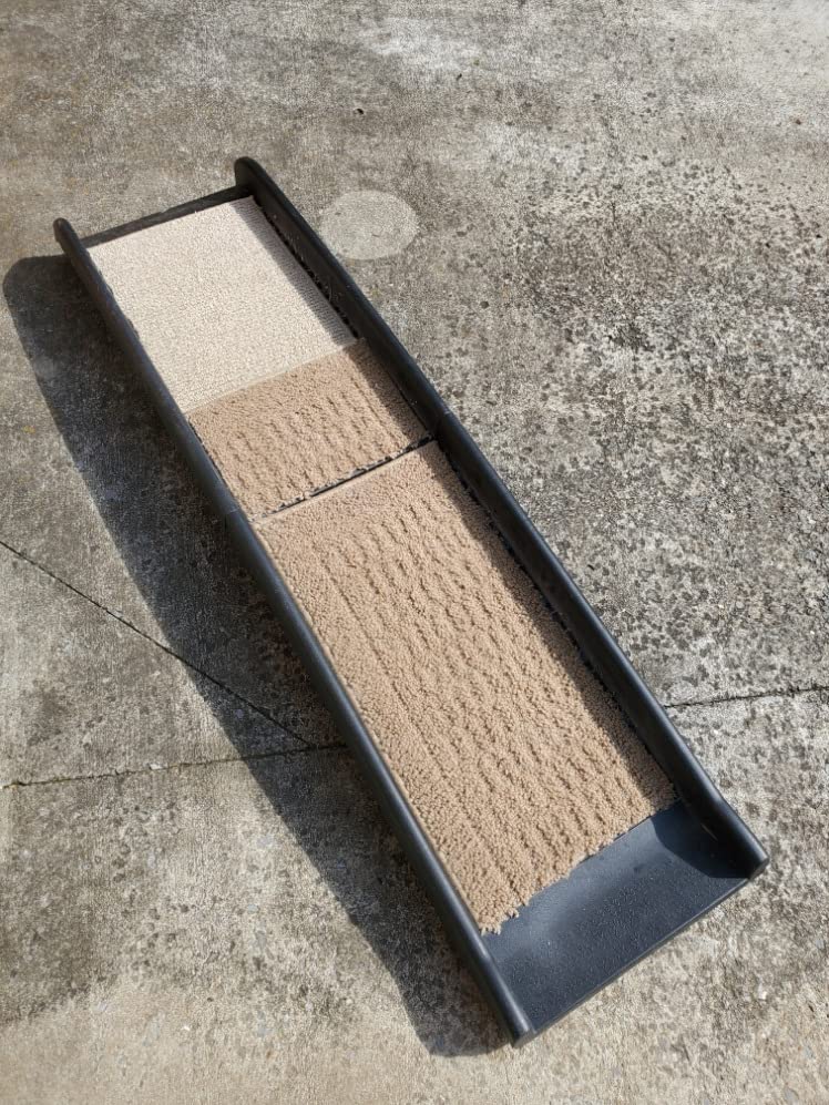 62 Inch Portable Folding Dog Ramp,Lightweight Outdoor Indoor Pet Ramp Stairs Step Ladder for Car, Truck, SUV, High Bed,Non-Slip Rug Surface Supports up to 154 lb customer photo 1