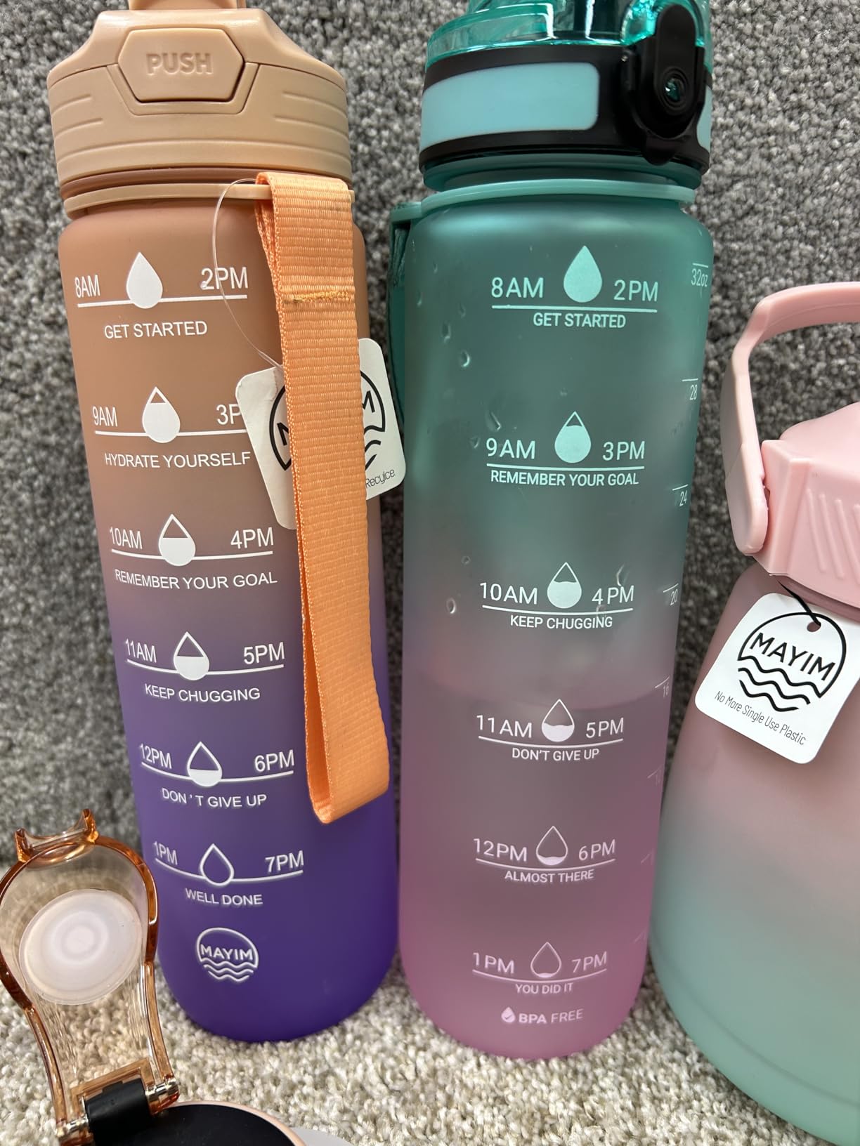Sahara Sailor Water Bottle 32oz, Tritan Sports Bottle with Time Marker customer photo 2